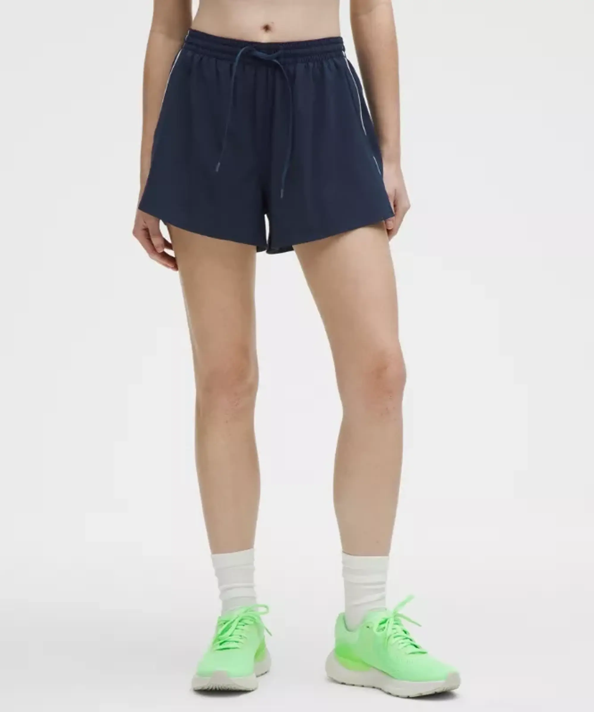lululemon – Women's Court Rival High-Rise Shorts – 3" – Color Blue/White – Size 0