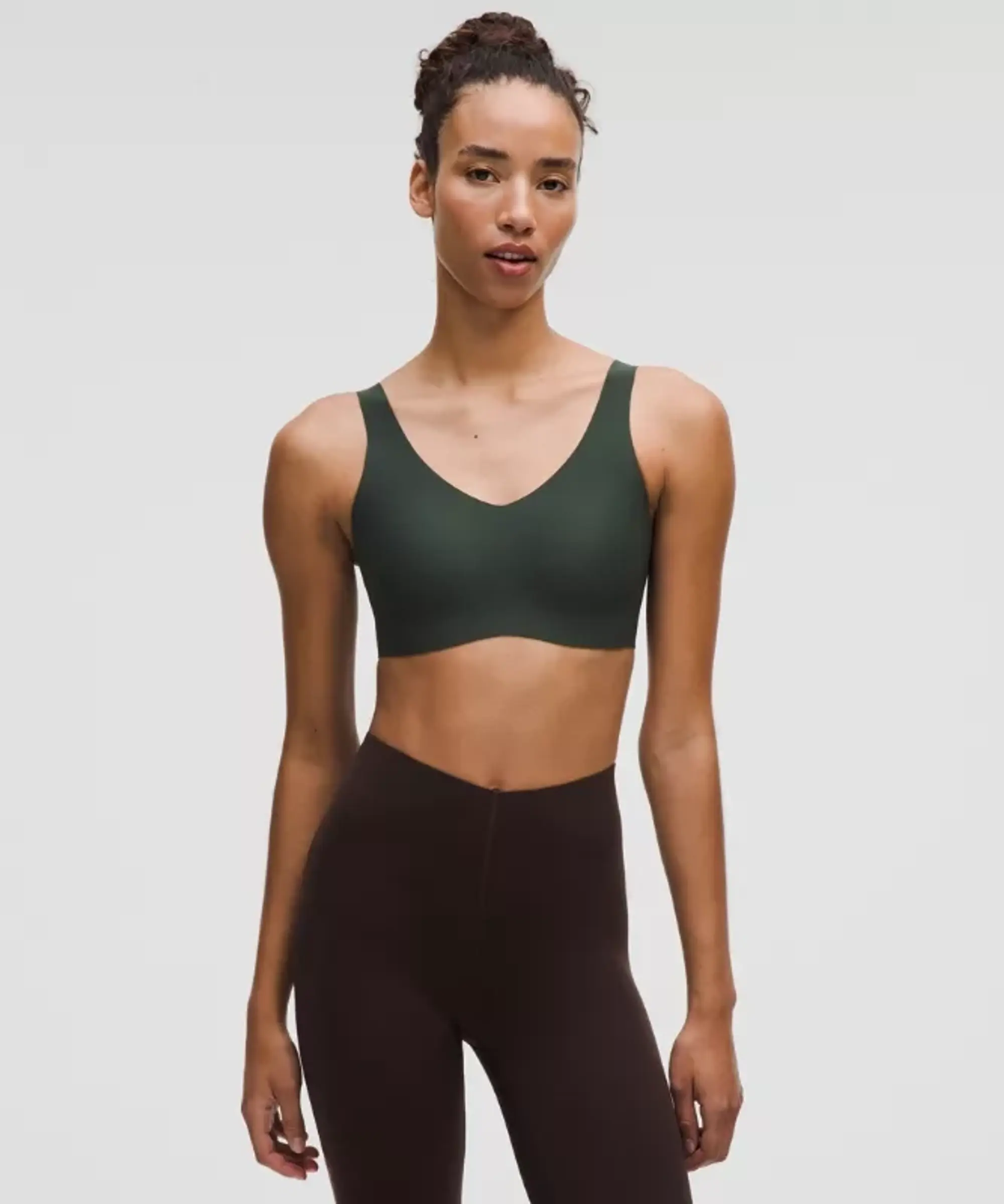 lululemon – Women's Glow Up Sports Bra Light Support, B/C Cup – Color Green – Size L