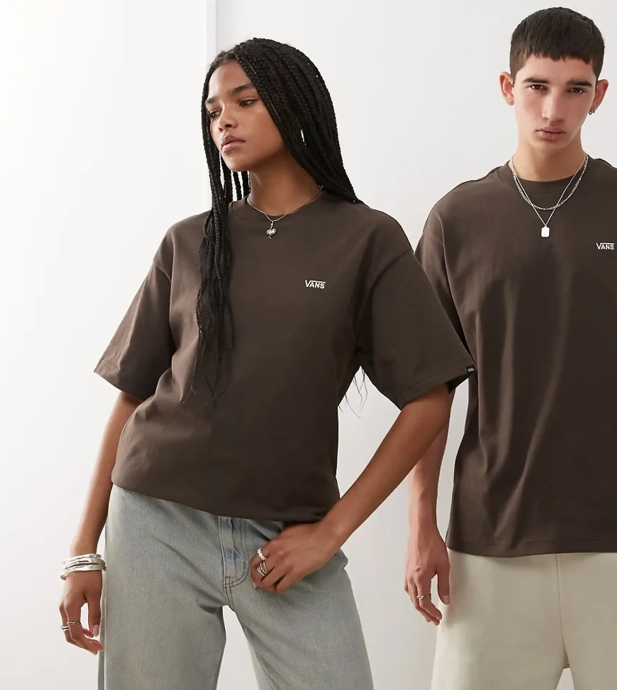 Vans Left Chest Logo Oversized T-Shirt In Dark Brown - Exclusive To Asos