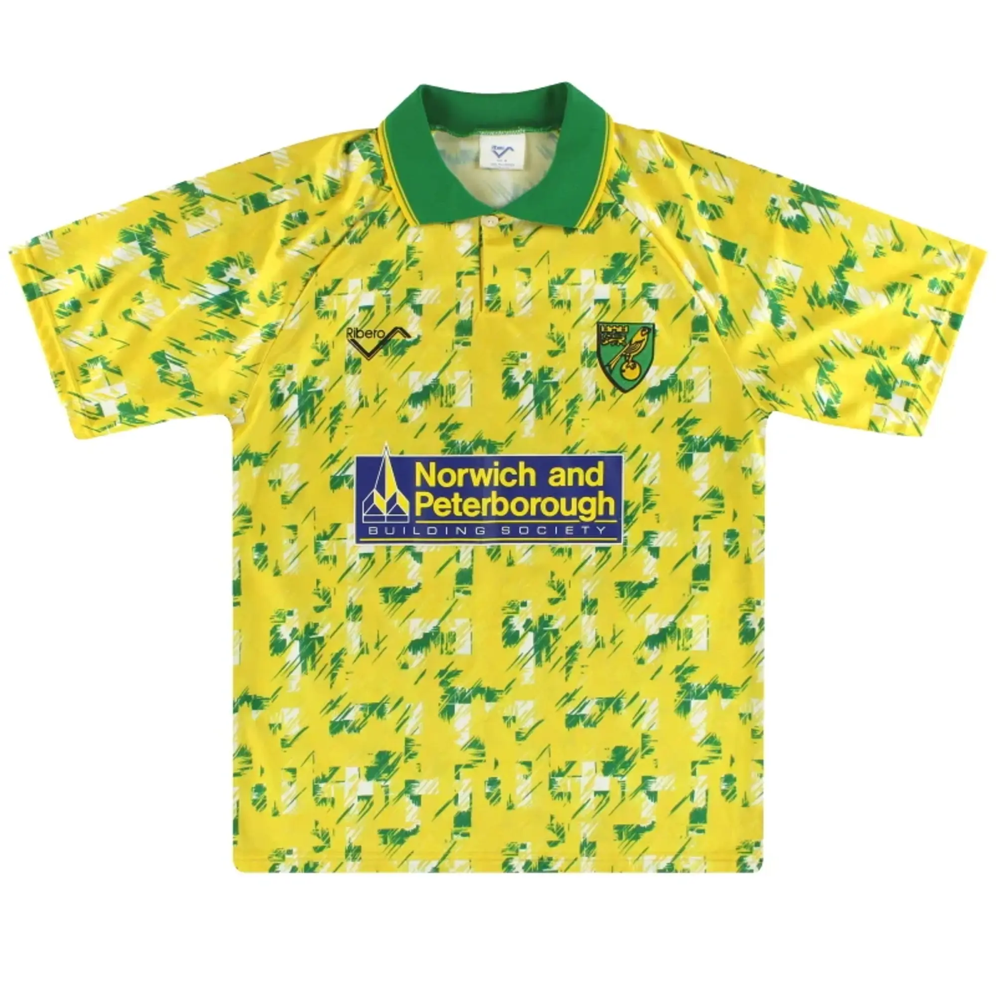 1992-94 Norwich City Ribero Home Shirt L.Boys - Norwich City / Excellent / Large Boys