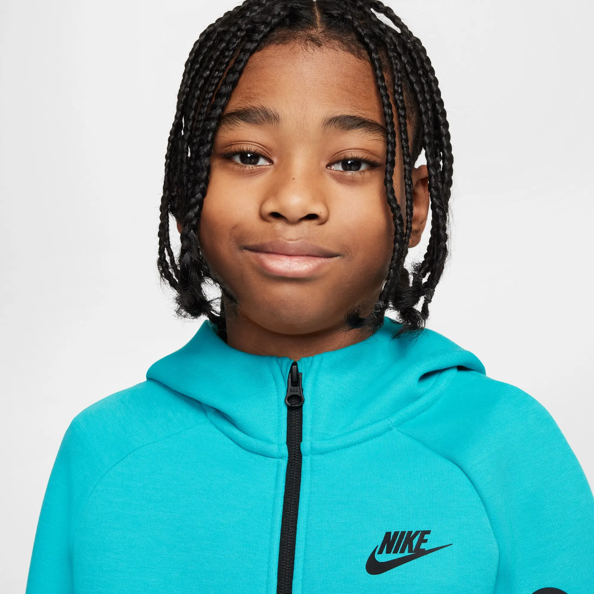 Nike Sportswear Tech Fleece Older Kids' Full-Zip Hoodie - Green - Cotton/Polyester