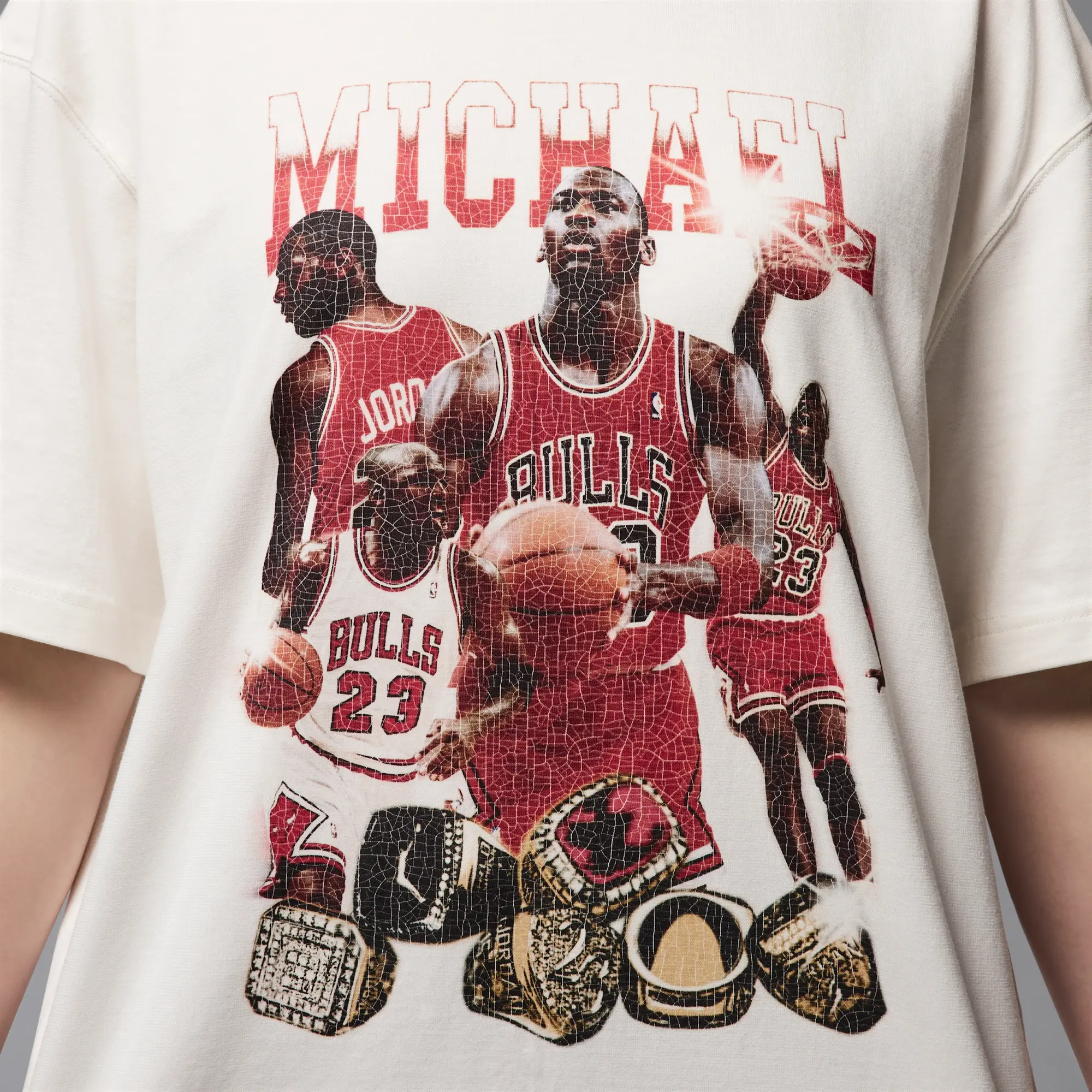 Nike Jordan Women's Oversized Short-Sleeve Graphic T-Shirt - White - Cotton