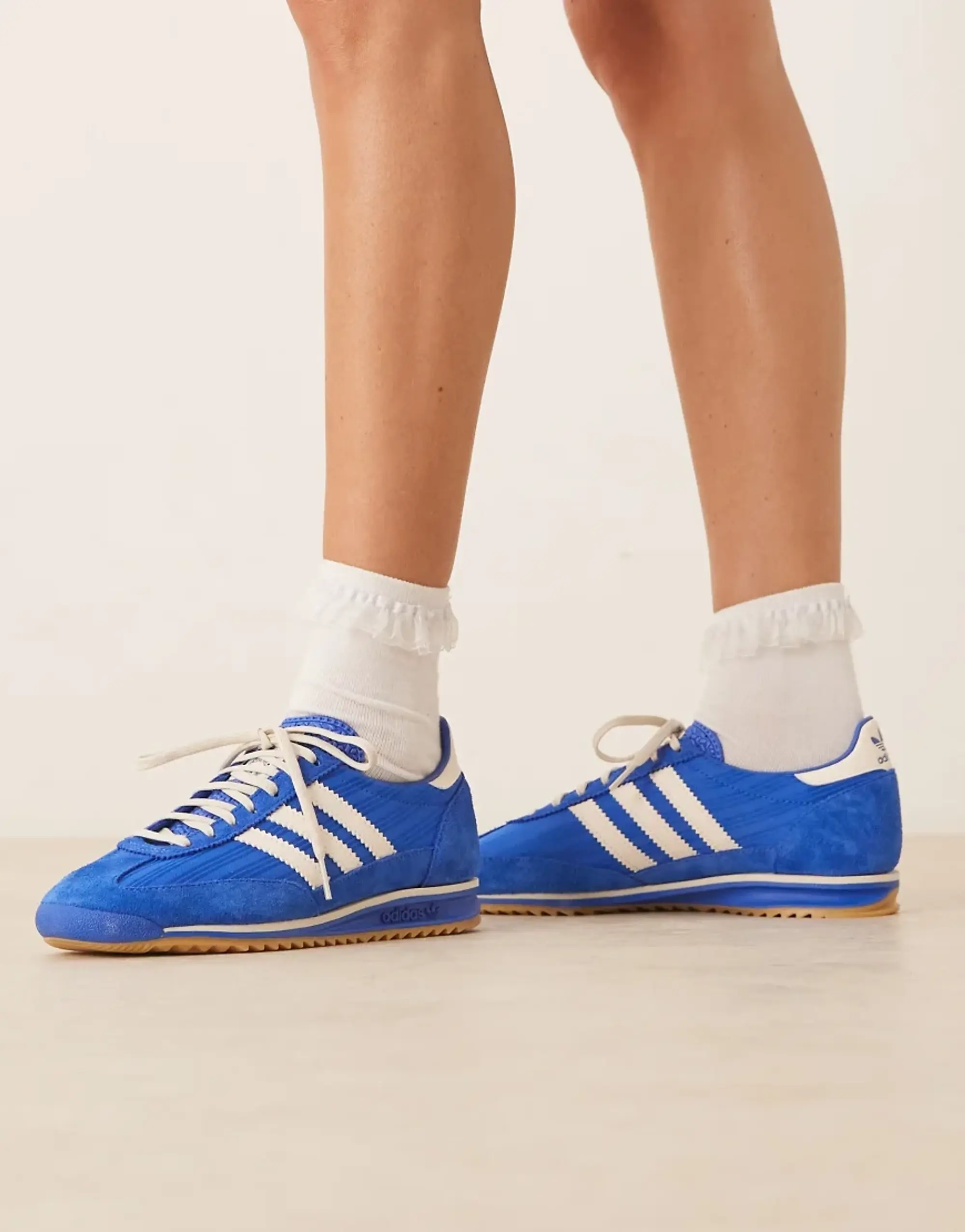 Adidas Originals Sl 72 Og Trainers In Blue And White Jersey