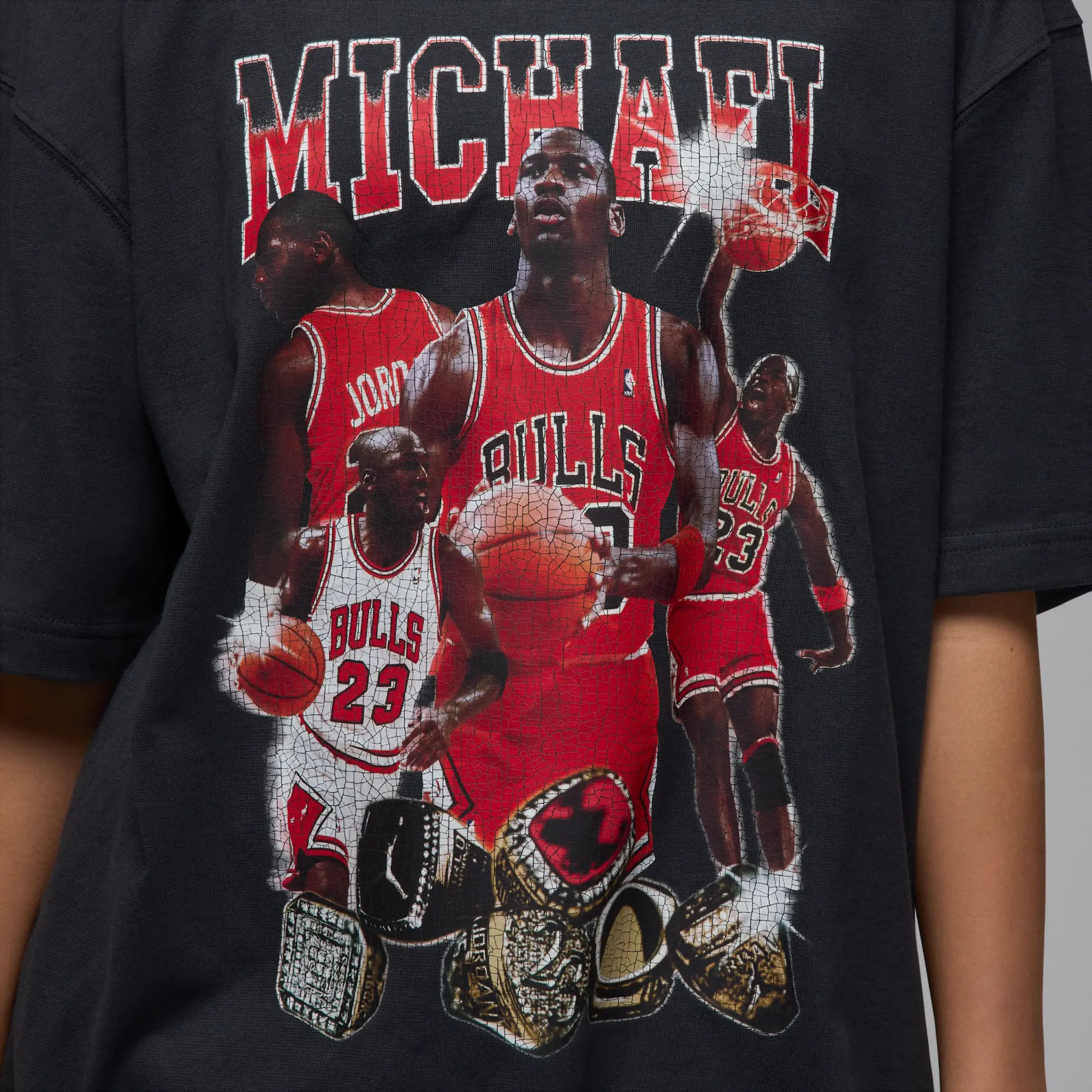 Nike Jordan Women's Oversized Short-Sleeve Graphic T-Shirt - Black - Cotton