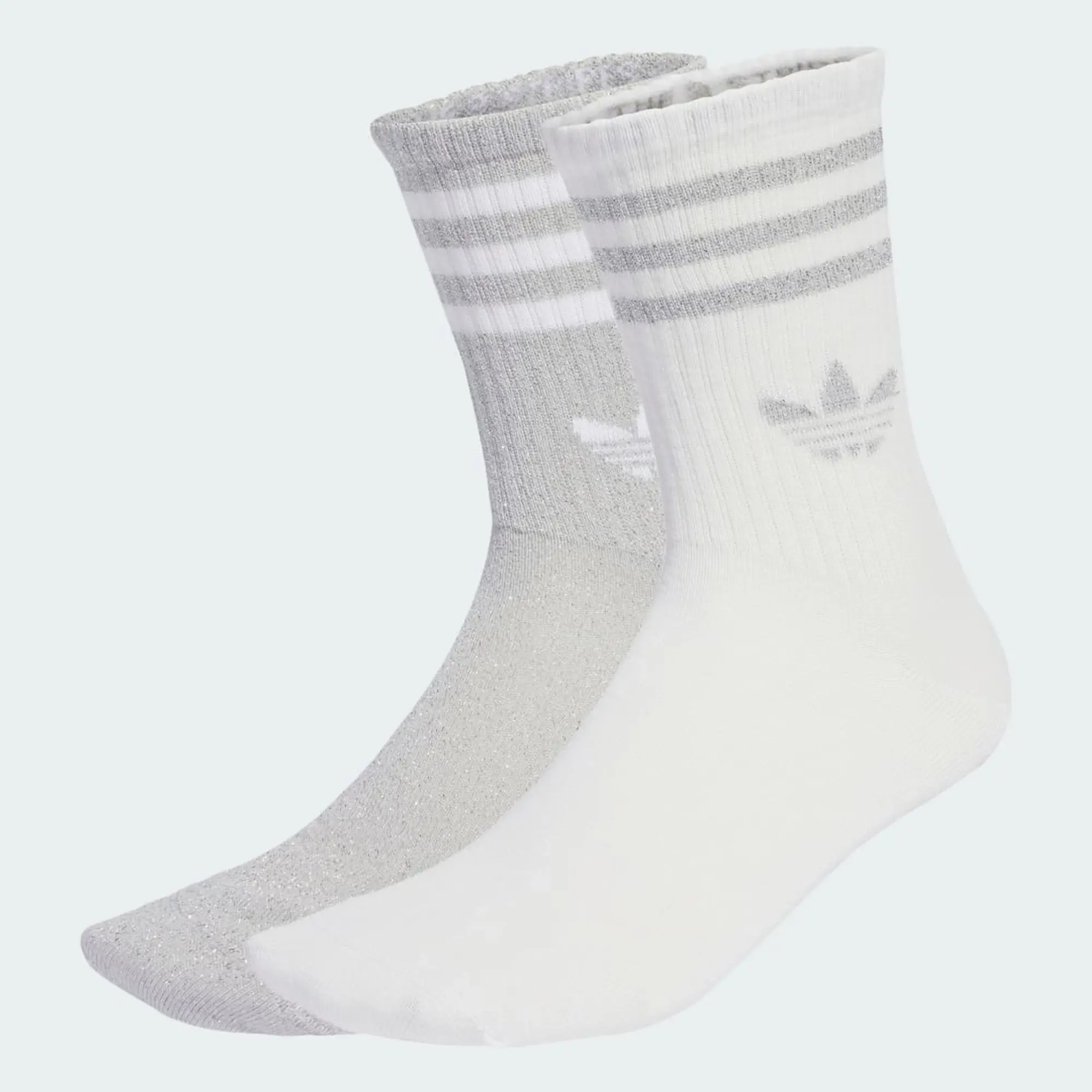 adidas 3-Stripes Glitter Crew Socks 2 Pairs