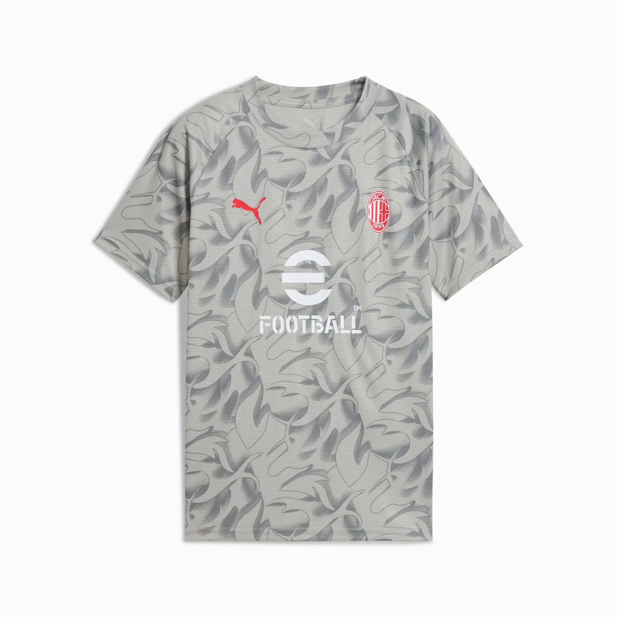 PUMA AC Milan Pre-Match Jersey Youth, Smokey Grey/White, size 11-12 Youth
