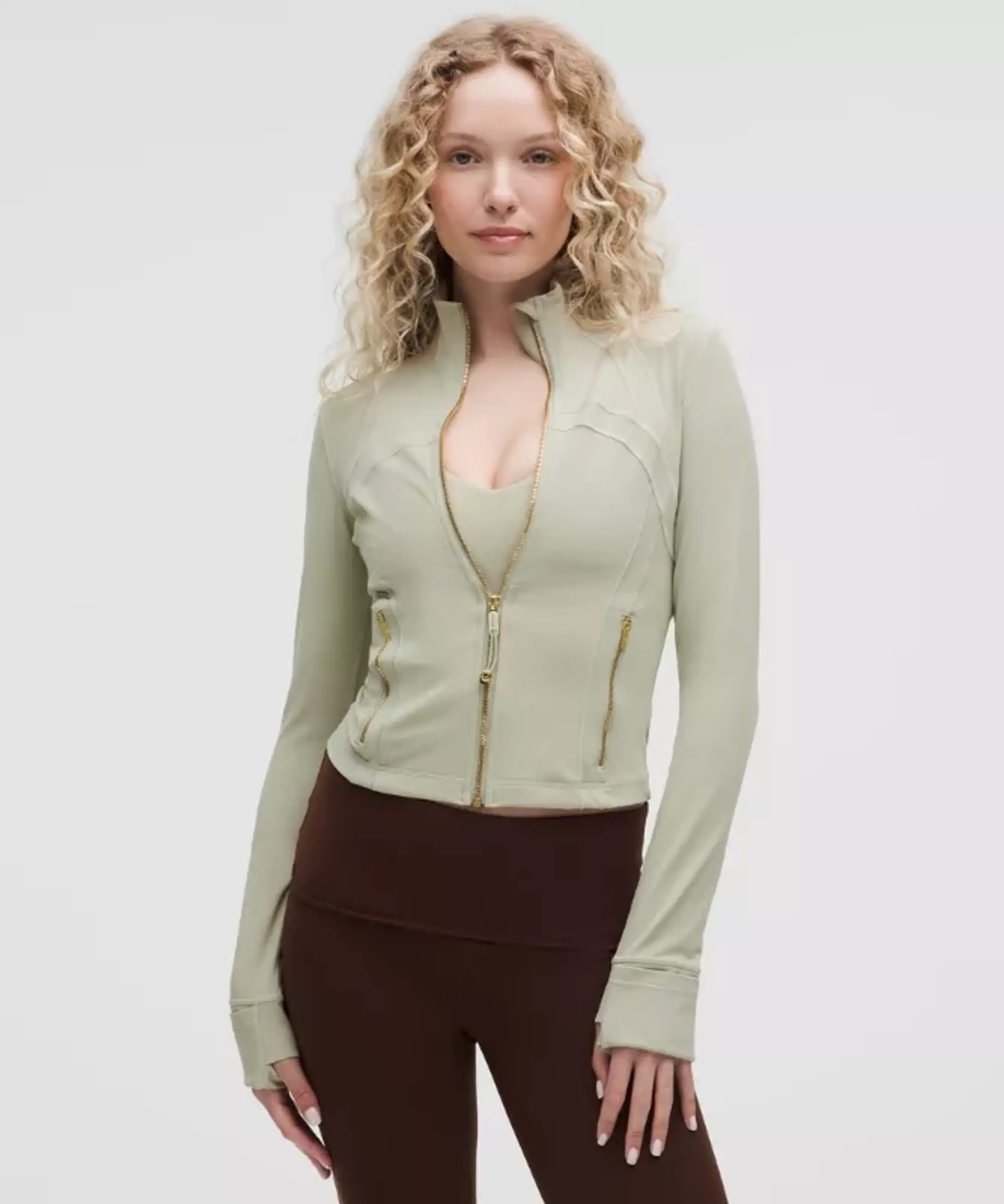 lululemon – Women's Define Cropped Jacket Nulu – Color Green/Gold – Size 0
