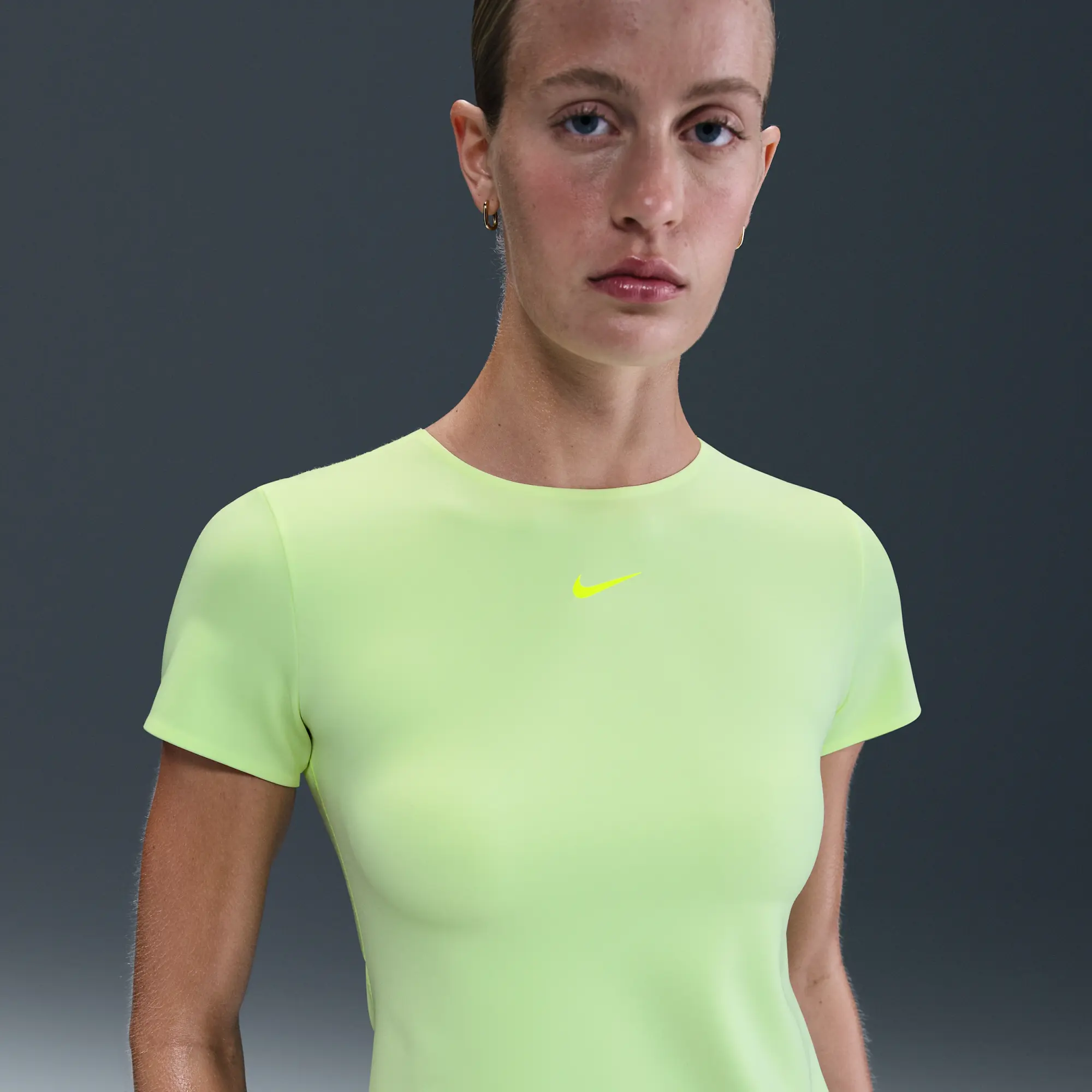 Nike Form Women's Short-Sleeve Top - Yellow - Polyester/Elastane