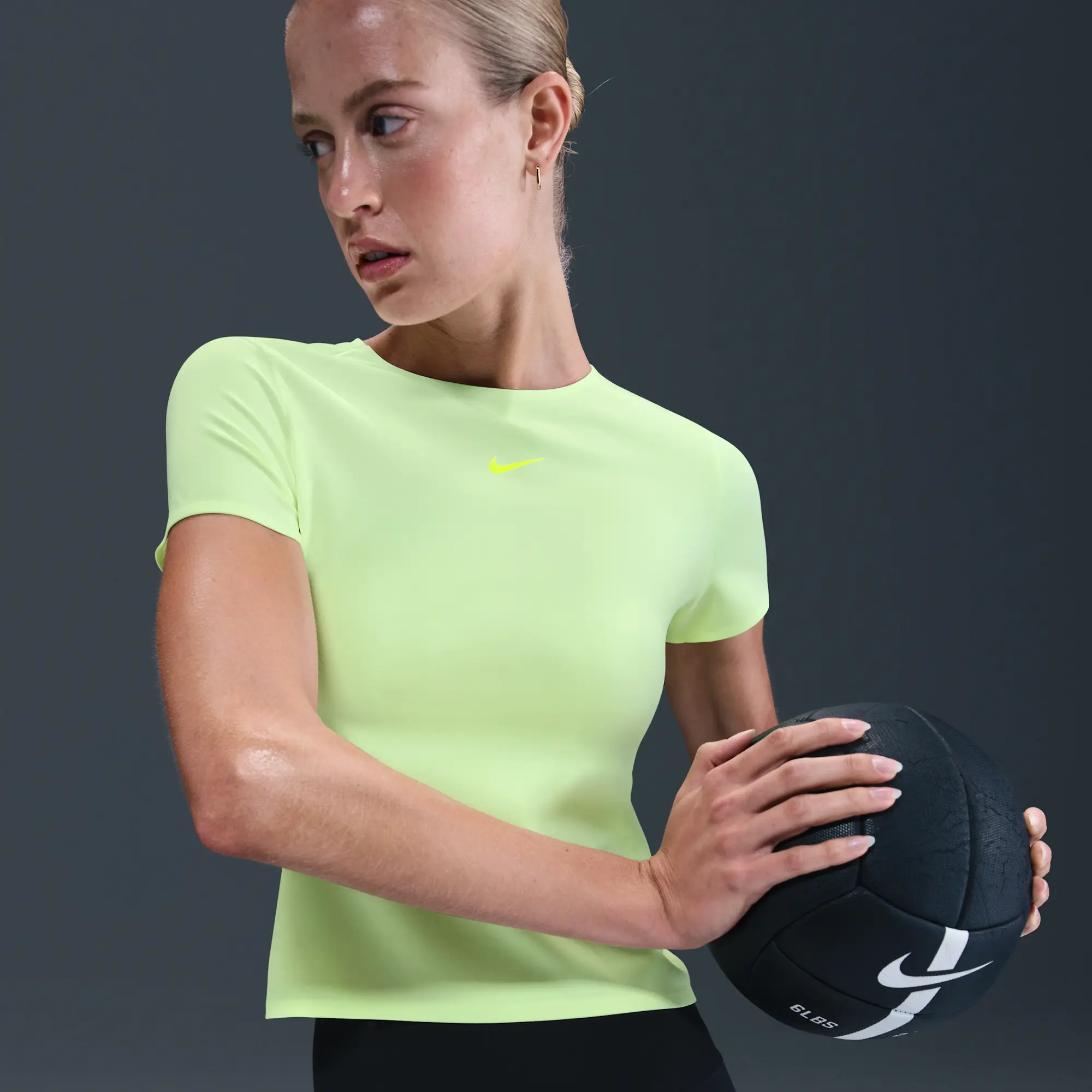 Nike Form Women's Short-Sleeve Top - Yellow - Polyester/Elastane