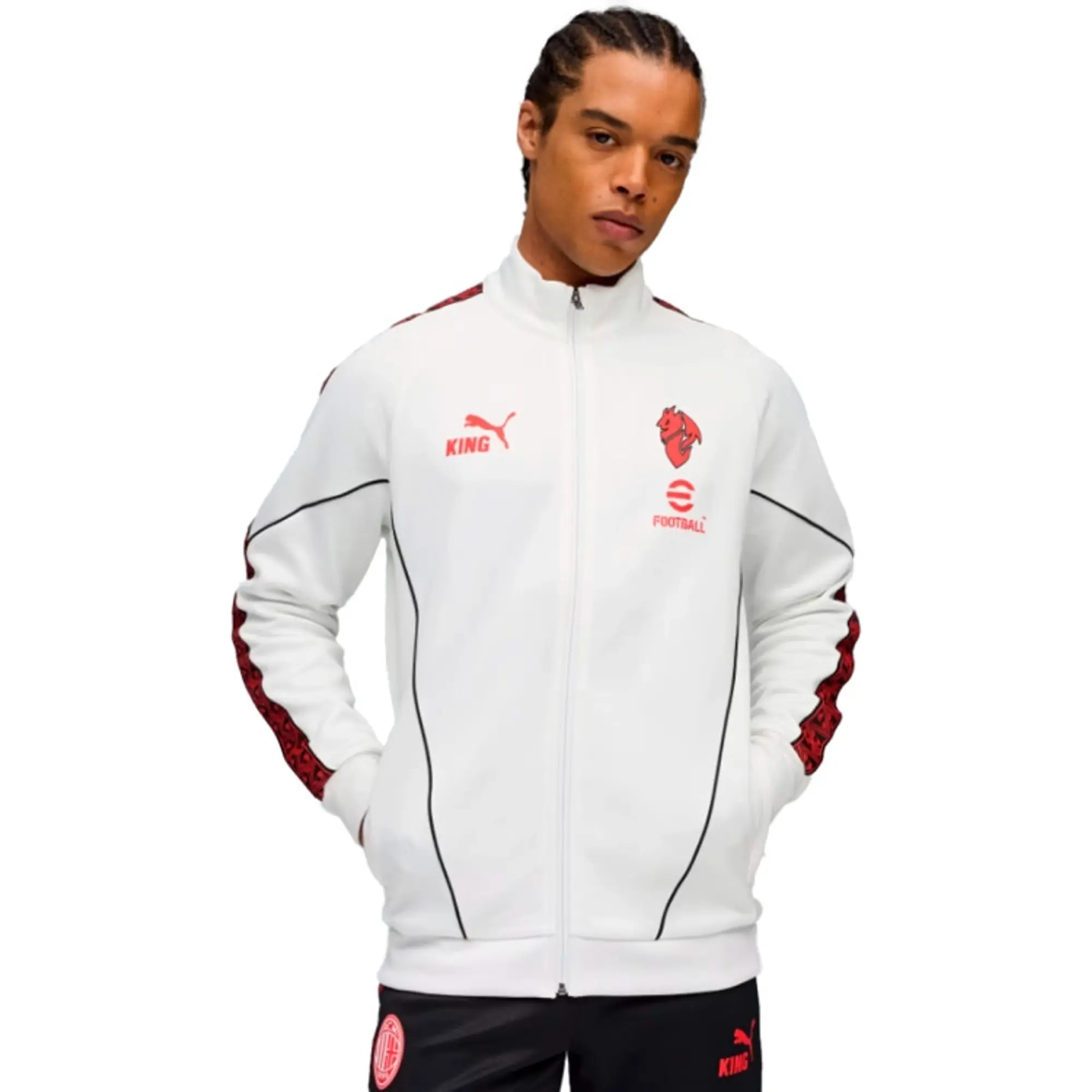 PUMA AC Milan King Anthem Jacket Men, Black/For All Time Red, size 3XL