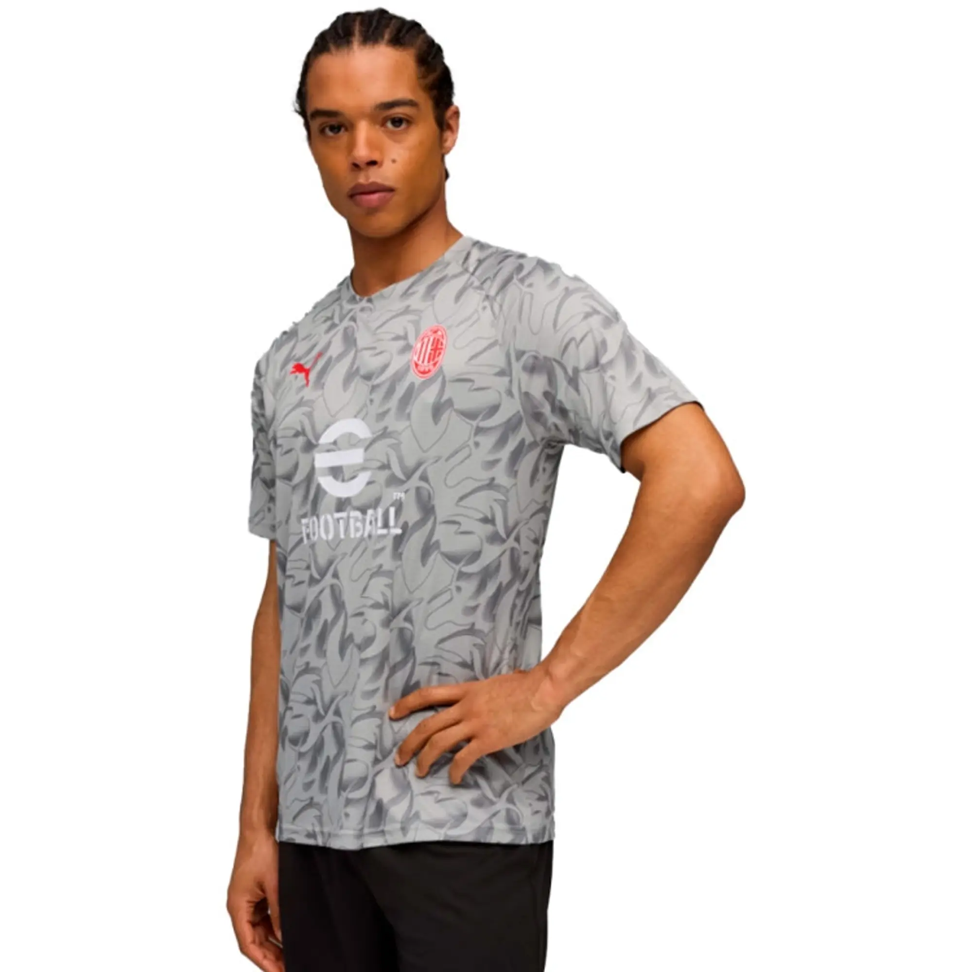PUMA AC Milan Pre-Match Jersey Men, Smokey Grey/White, size 3XL