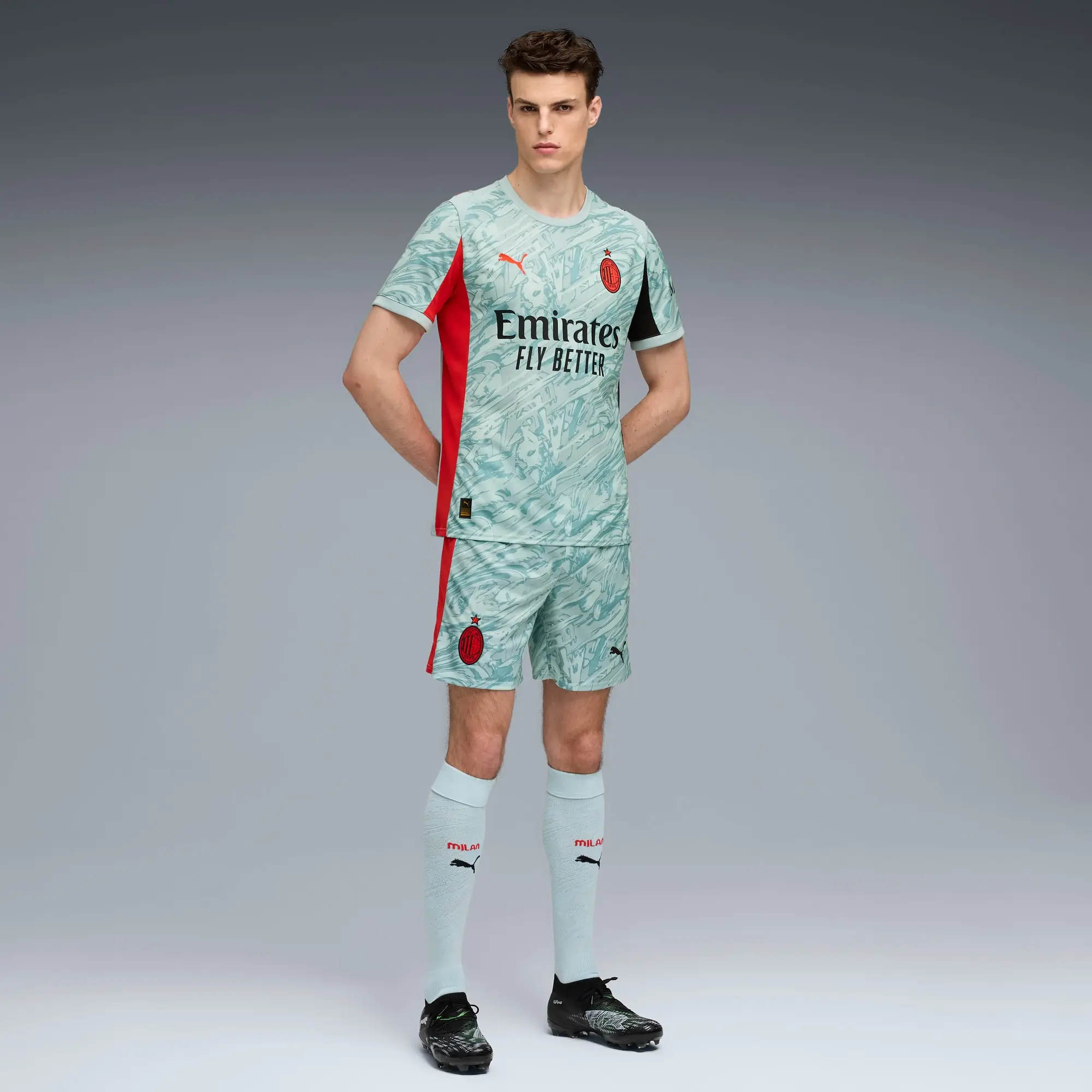 PUMA AC Milan 25/26 Goalkeeper Shorts Men, Modern Mint/For All Time Red, size 3XL