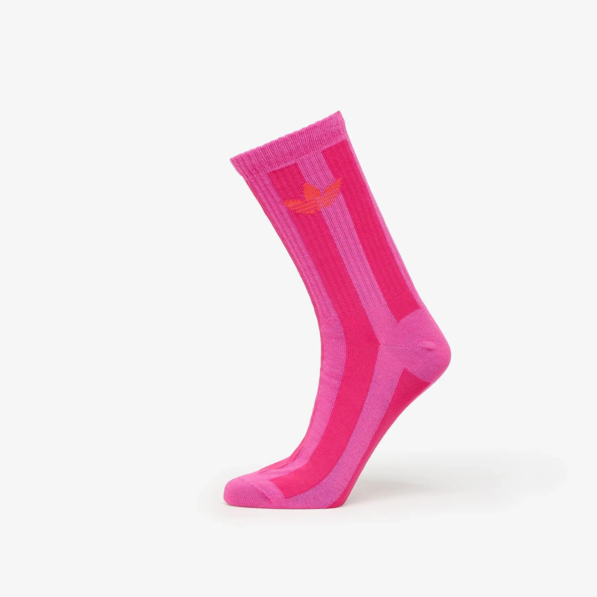 Adidas Striped Crew Socks 2-Pack Off White/ Signal Green S