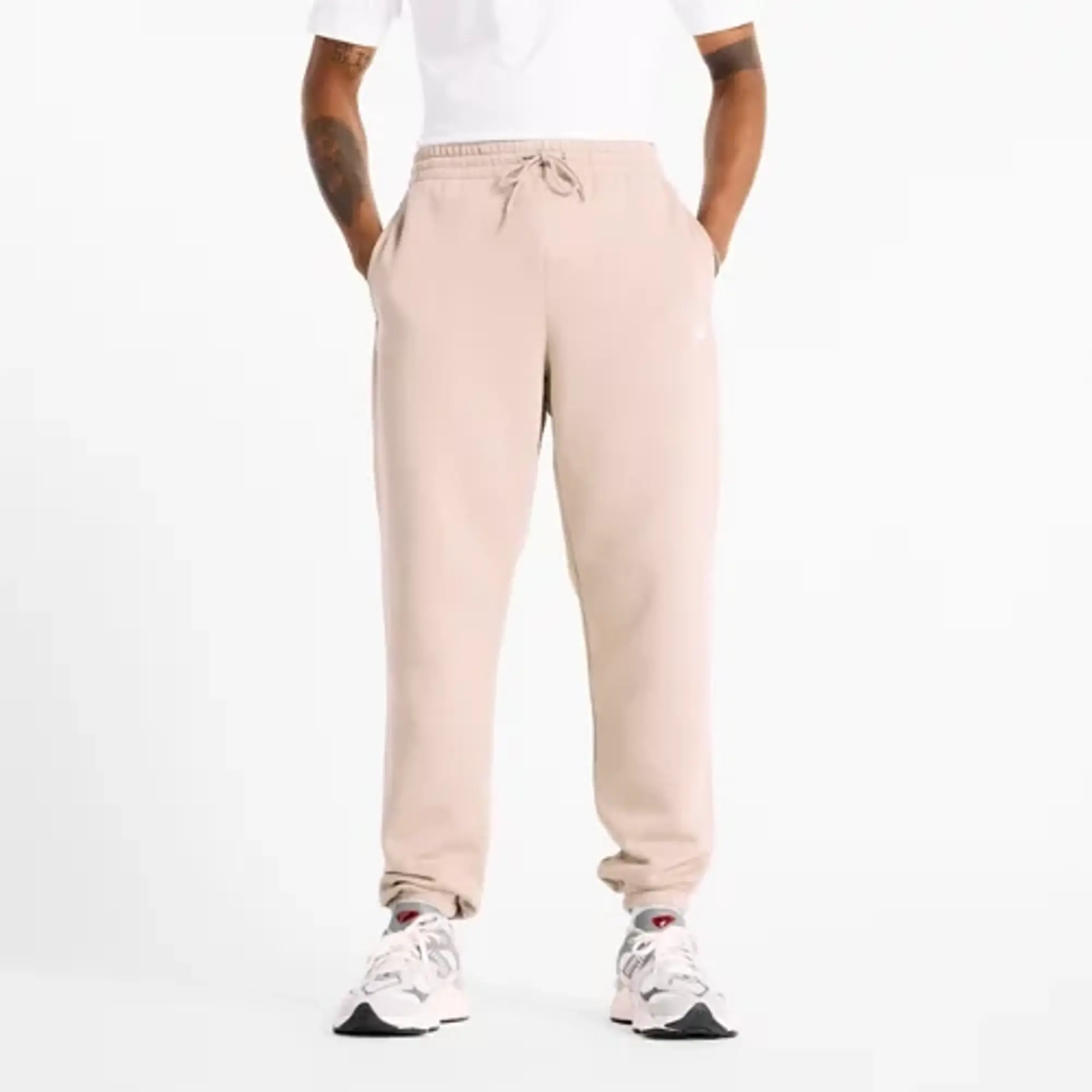 New Balance Men's Sport Essentials Fleece Jogger in Beige Cotton