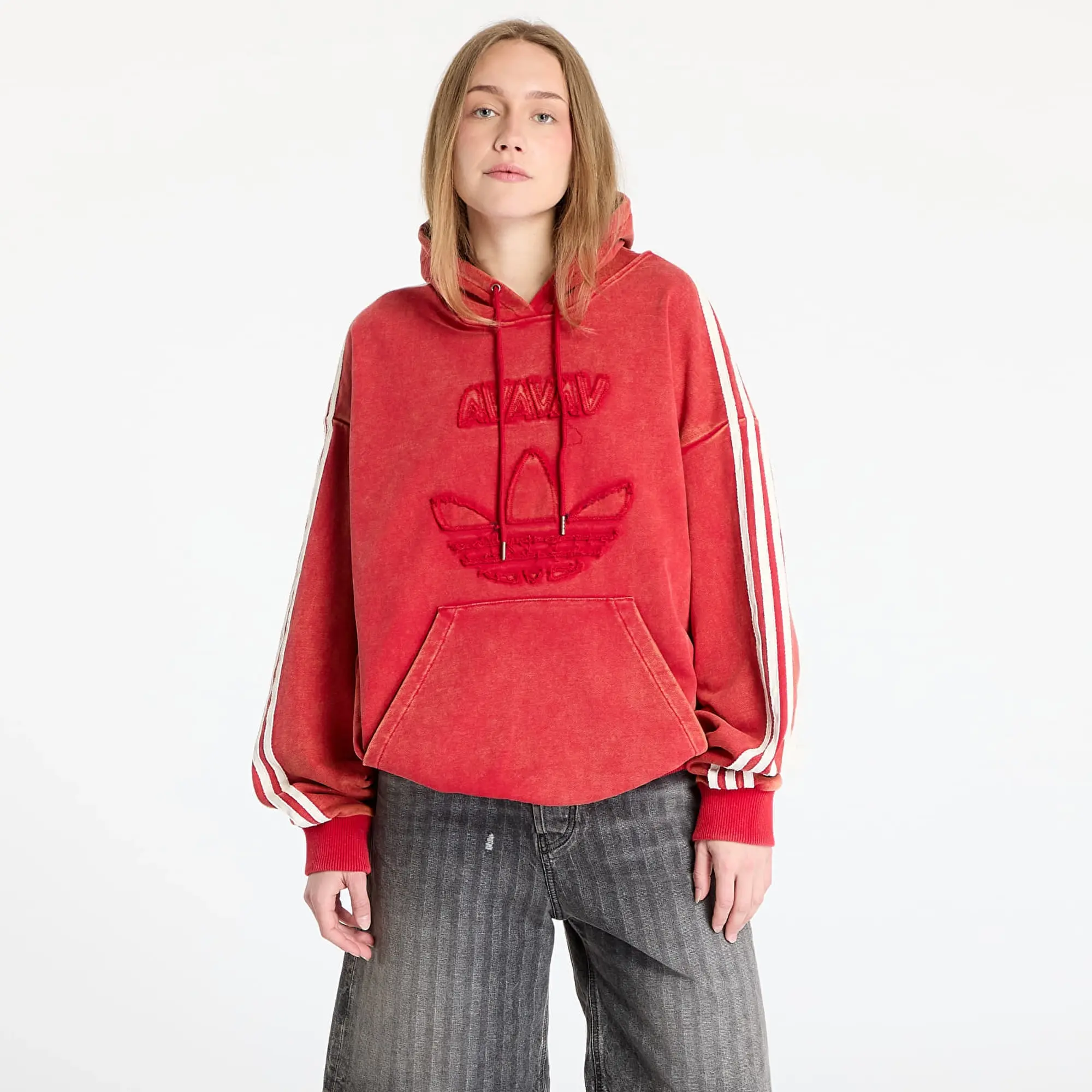 Sweatshirt Adidas X Avavav Shoulderless Hoodie Red/ Power Red Xs