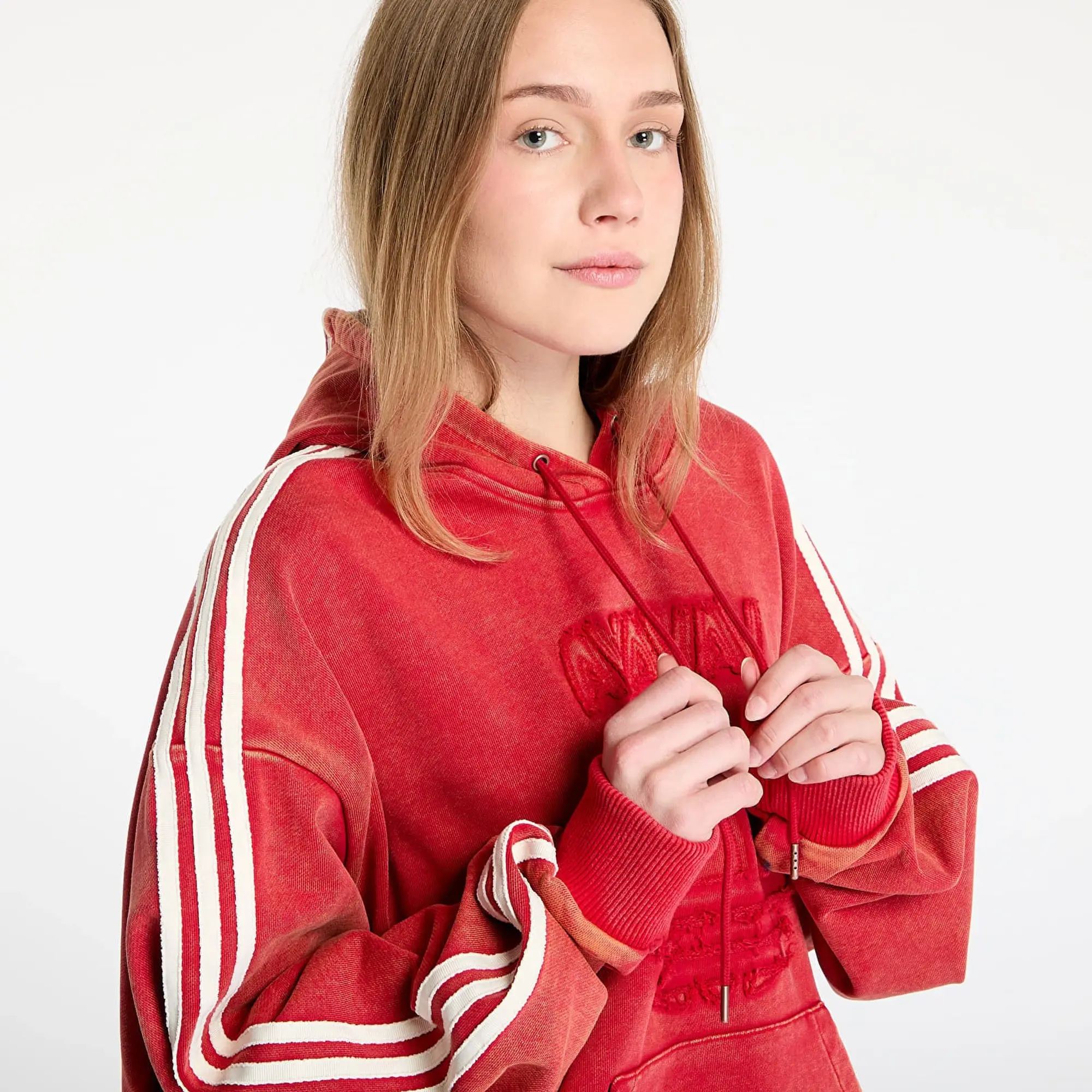 Sweatshirt Adidas X Avavav Shoulderless Hoodie Red/ Power Red Xs