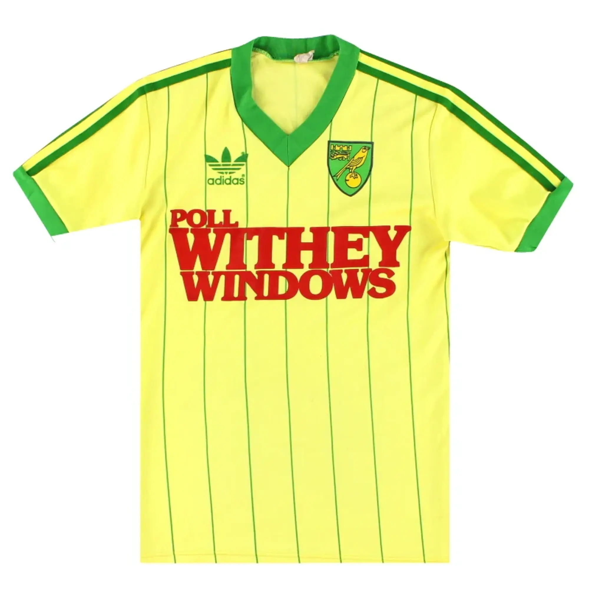 1983-84 Norwich adidas Home Shirt Y - Norwich City / Excellent / Youth