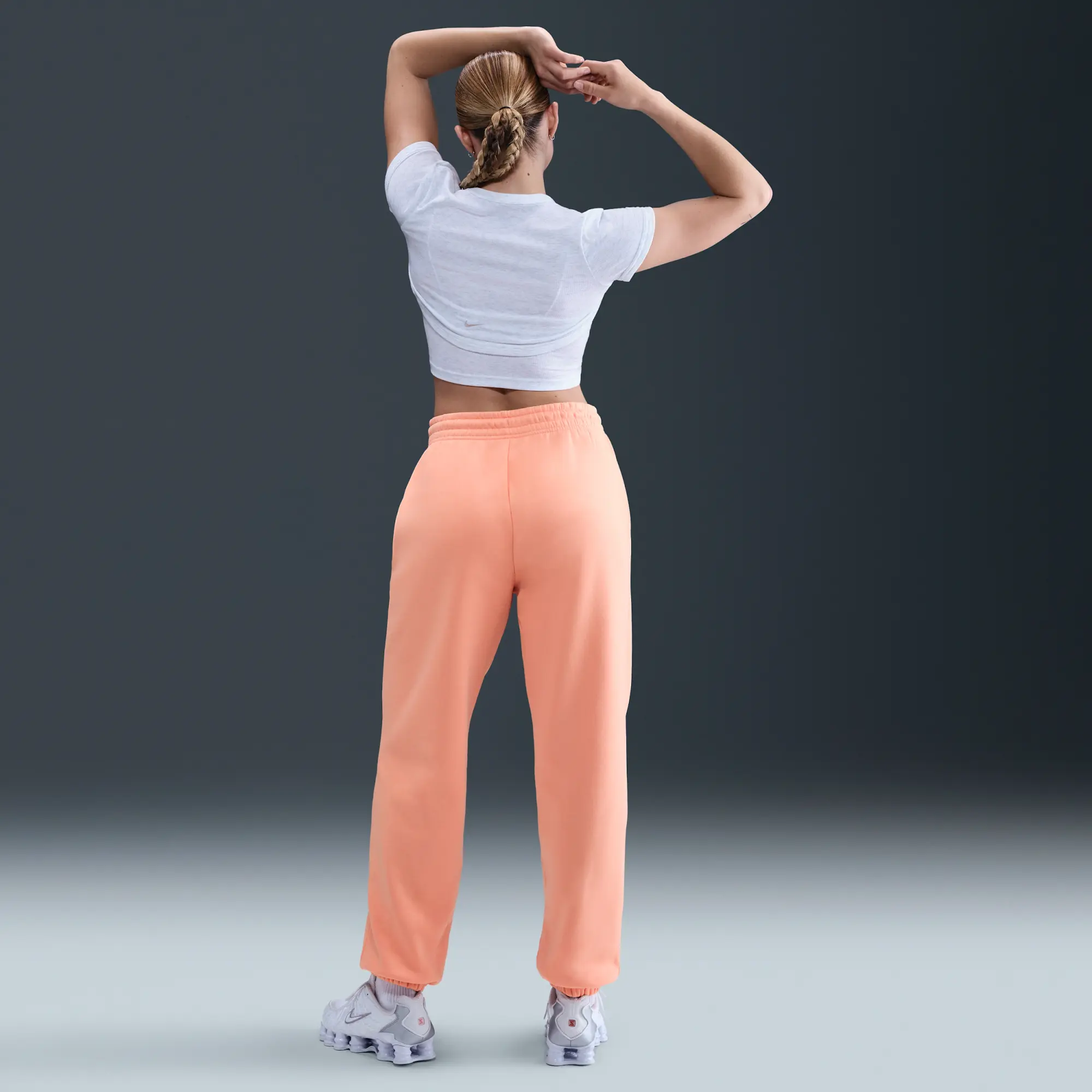 Nike Phoenix Fleece High Waisted Oversized Joggers In Pink