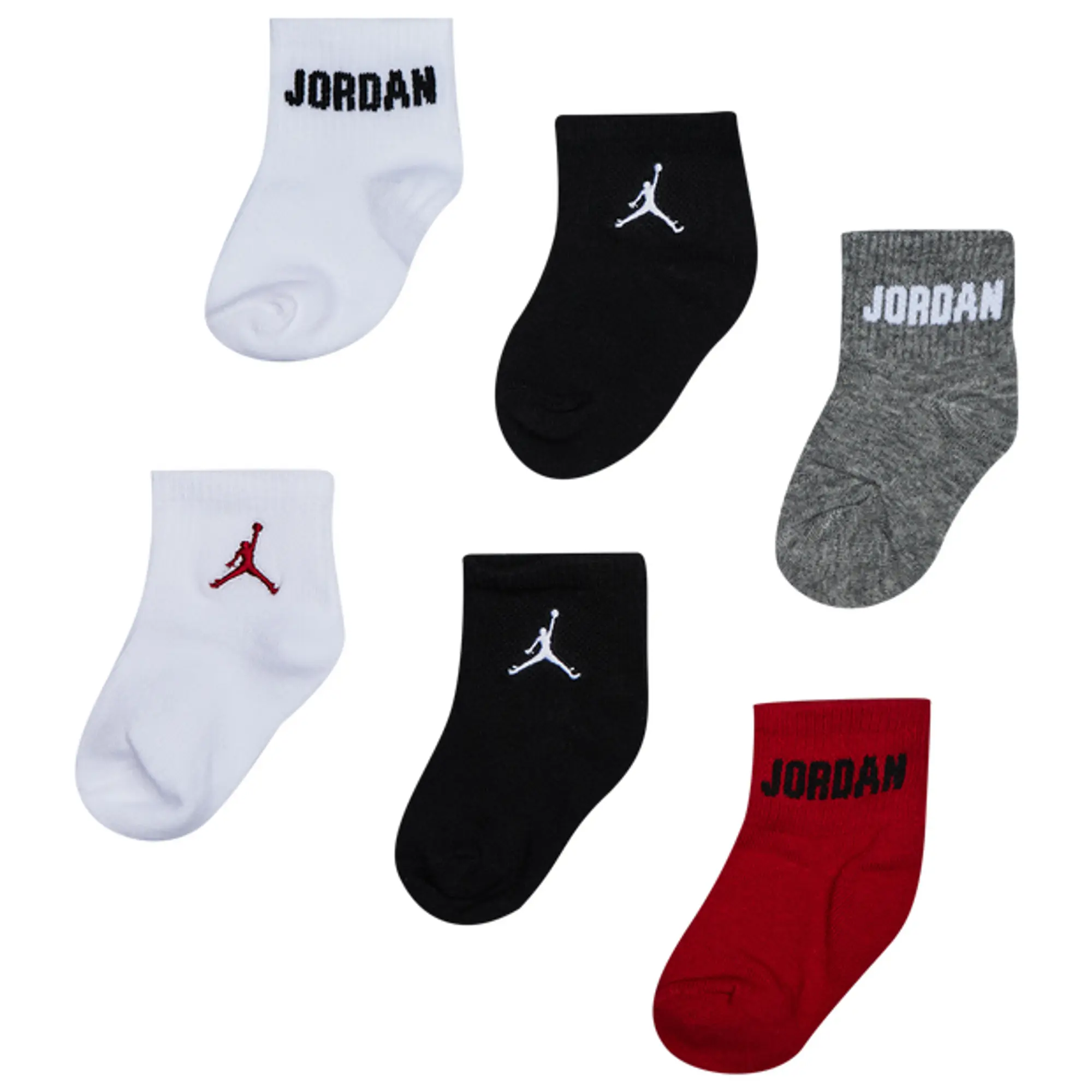 Jordan Kids Ankle 6 Pack Unisex Socks - Black