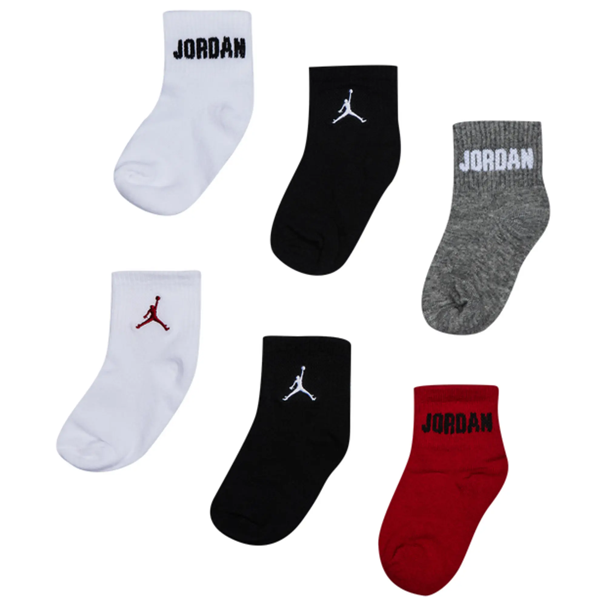 Jordan Kids Ankle 6 Pack Unisex Socks - Black