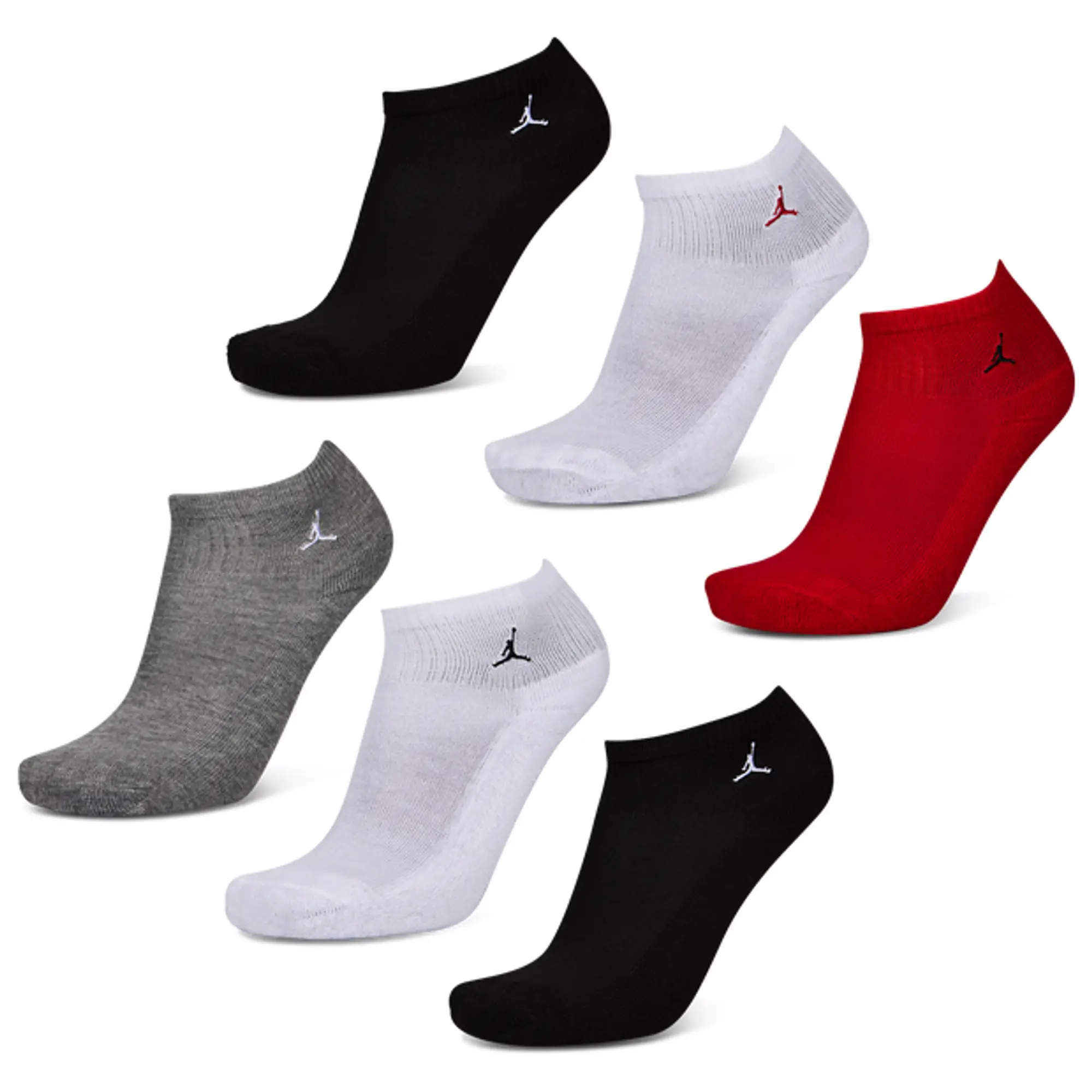 Jordan Kids Ankle 6 Pack Unisex Socks - Red