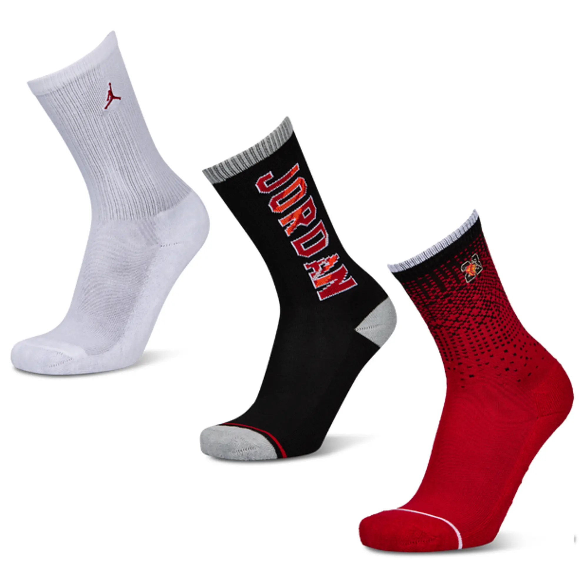 Jordan Kids Jumpman Crew 3 Pack Unisex Socks - White