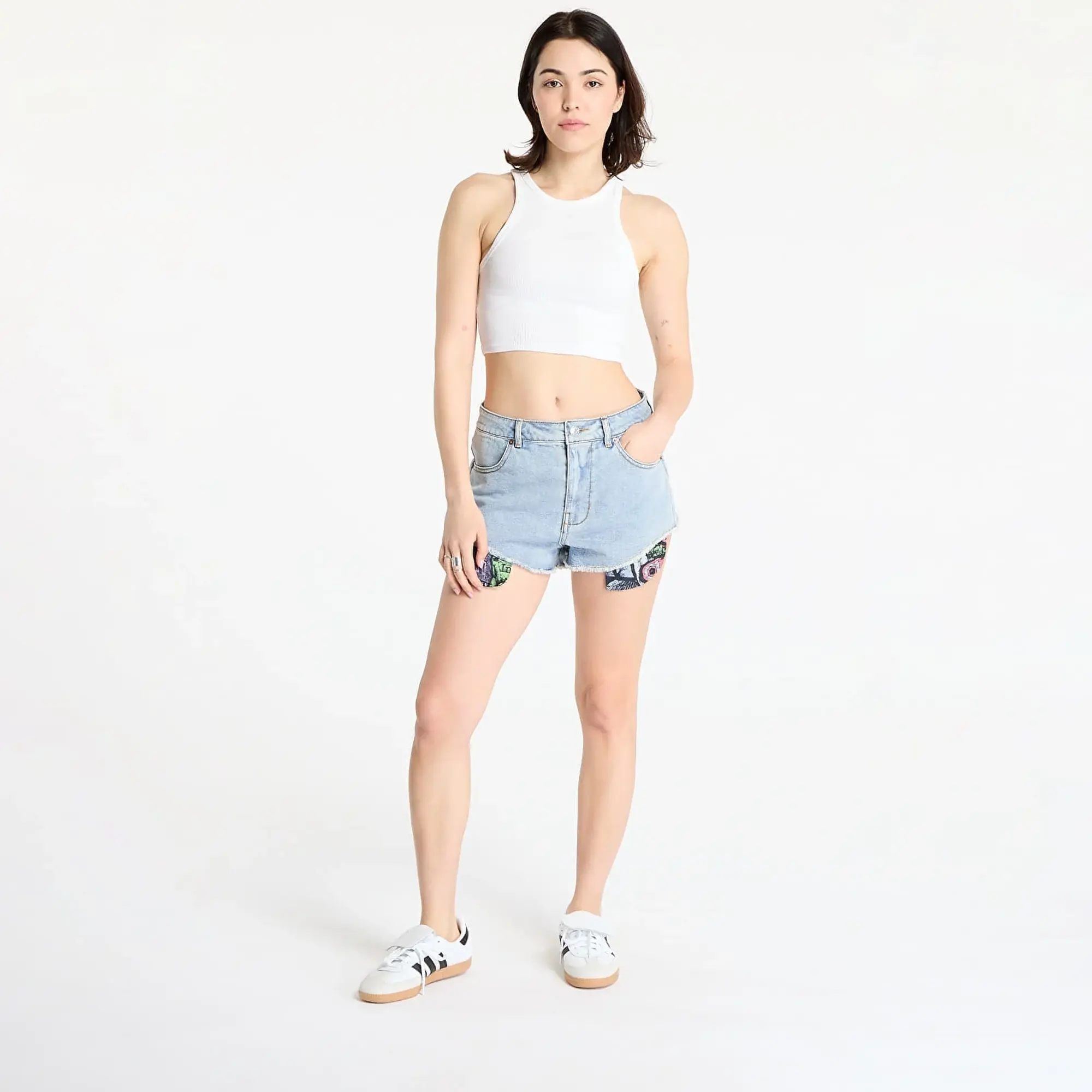 Shorts Adidas X Jeremy Scott Pride Denim Shorts Indigo Denim 26