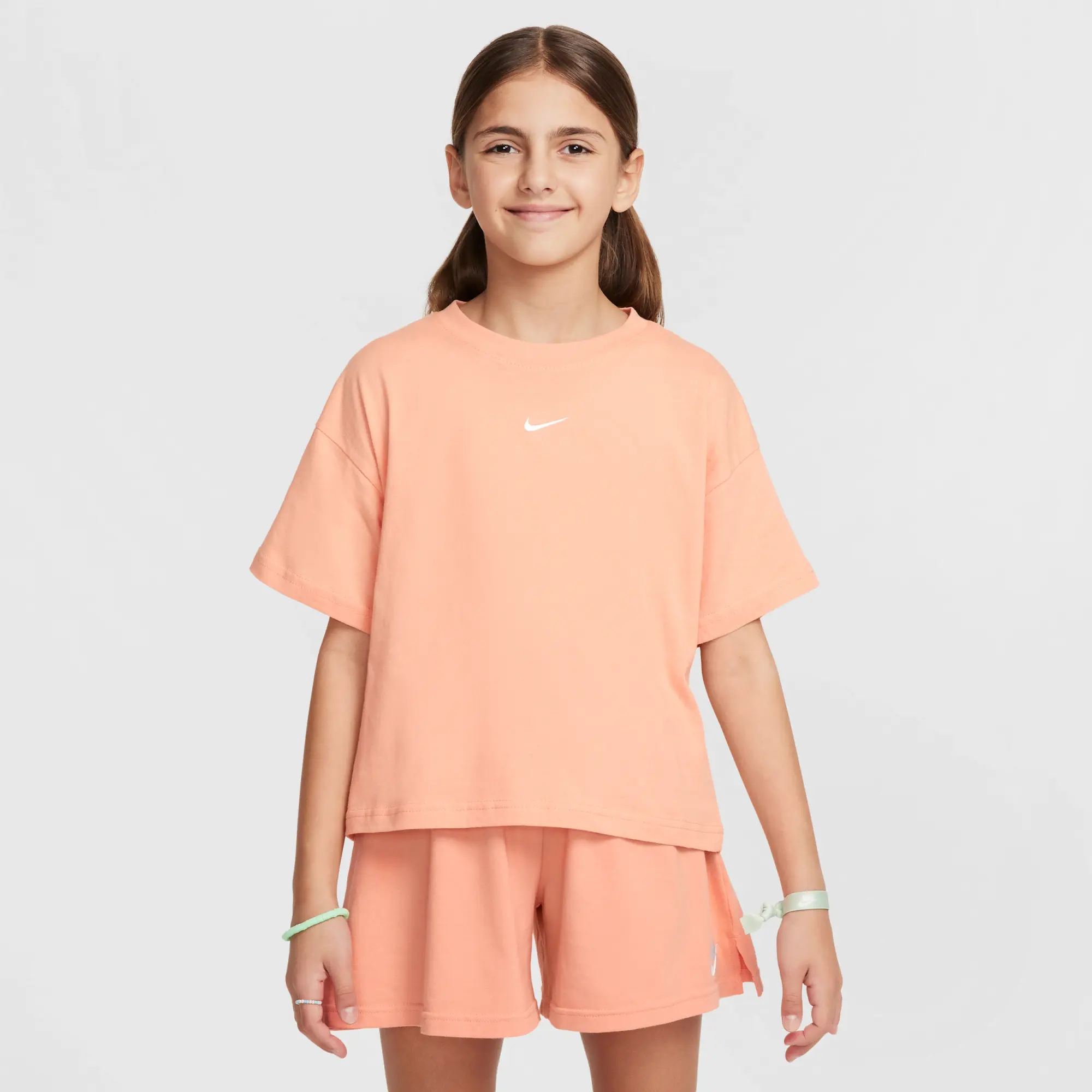 Nike Sportswear Essential Older Kids' (Girls') T-Shirt - Orange - Cotton