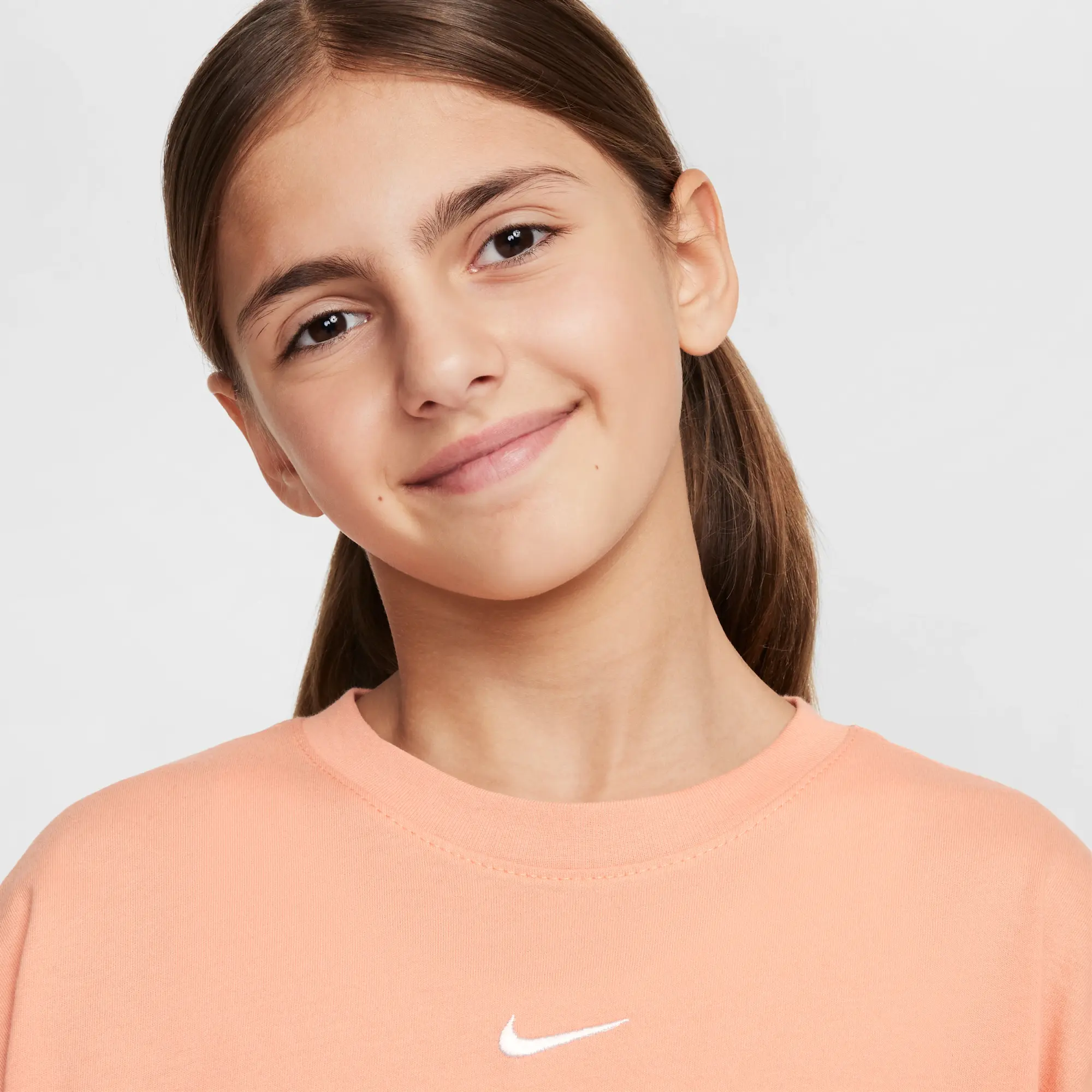 Nike Sportswear Essential Older Kids' (Girls') T-Shirt - Orange - Cotton