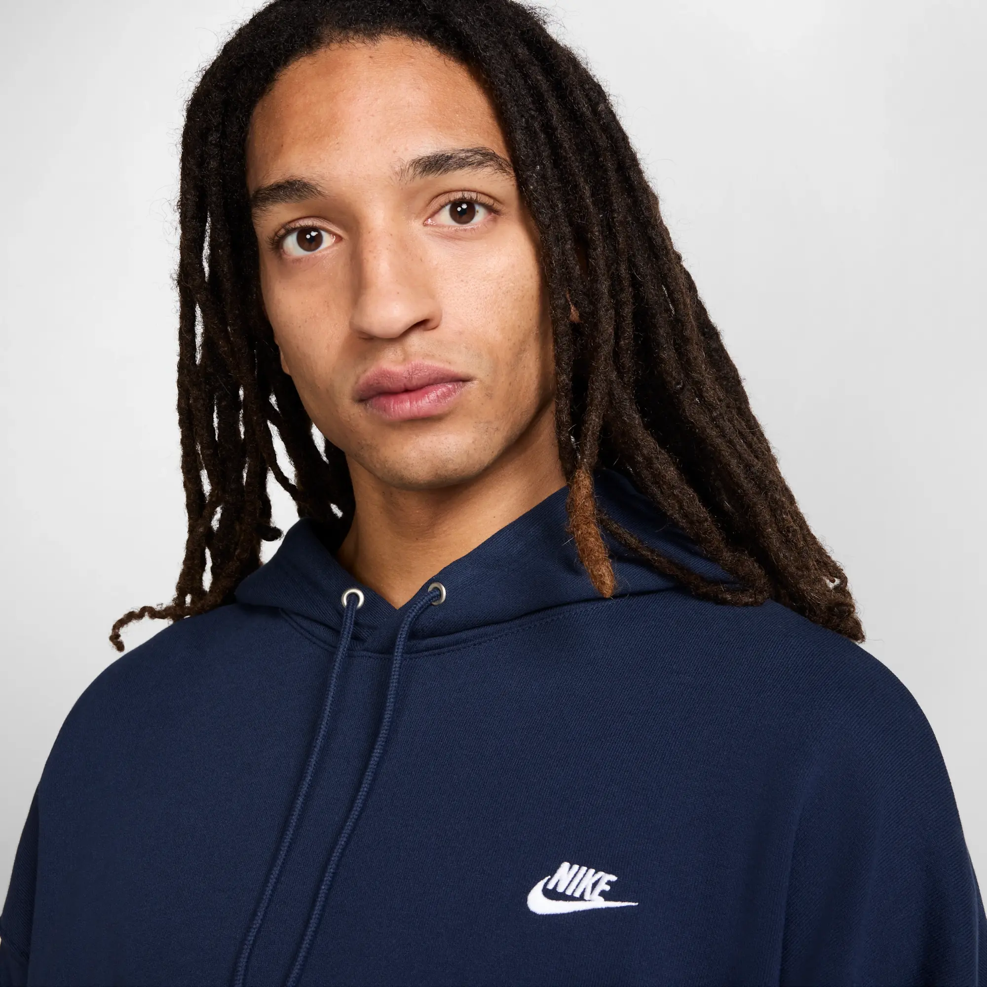 Nike Club Fleece Men's Oversized French Terry Pullover Hoodie - Blue - Cotton