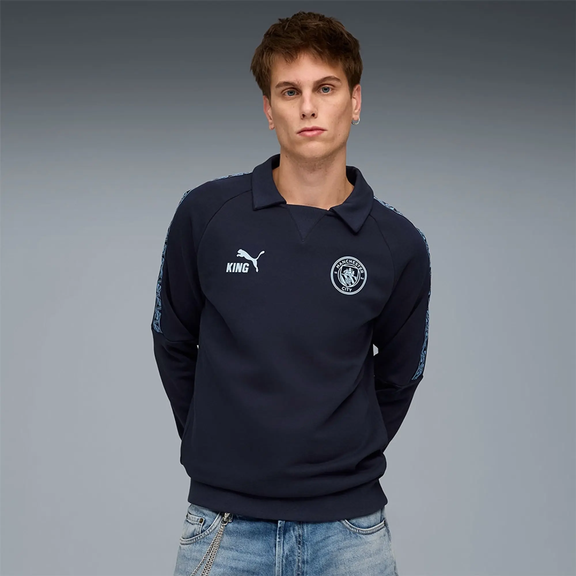 PUMA Manchester City King Drill Top Men, Dark Blue