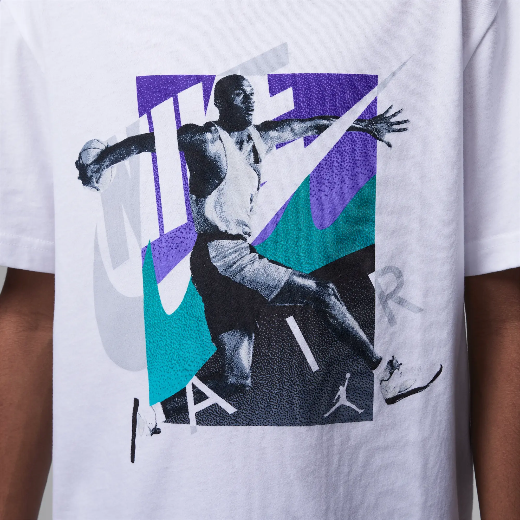 Nike Jordan Older Kids' Air Jordan 5 Grape Escape T-Shirt - White - Cotton
