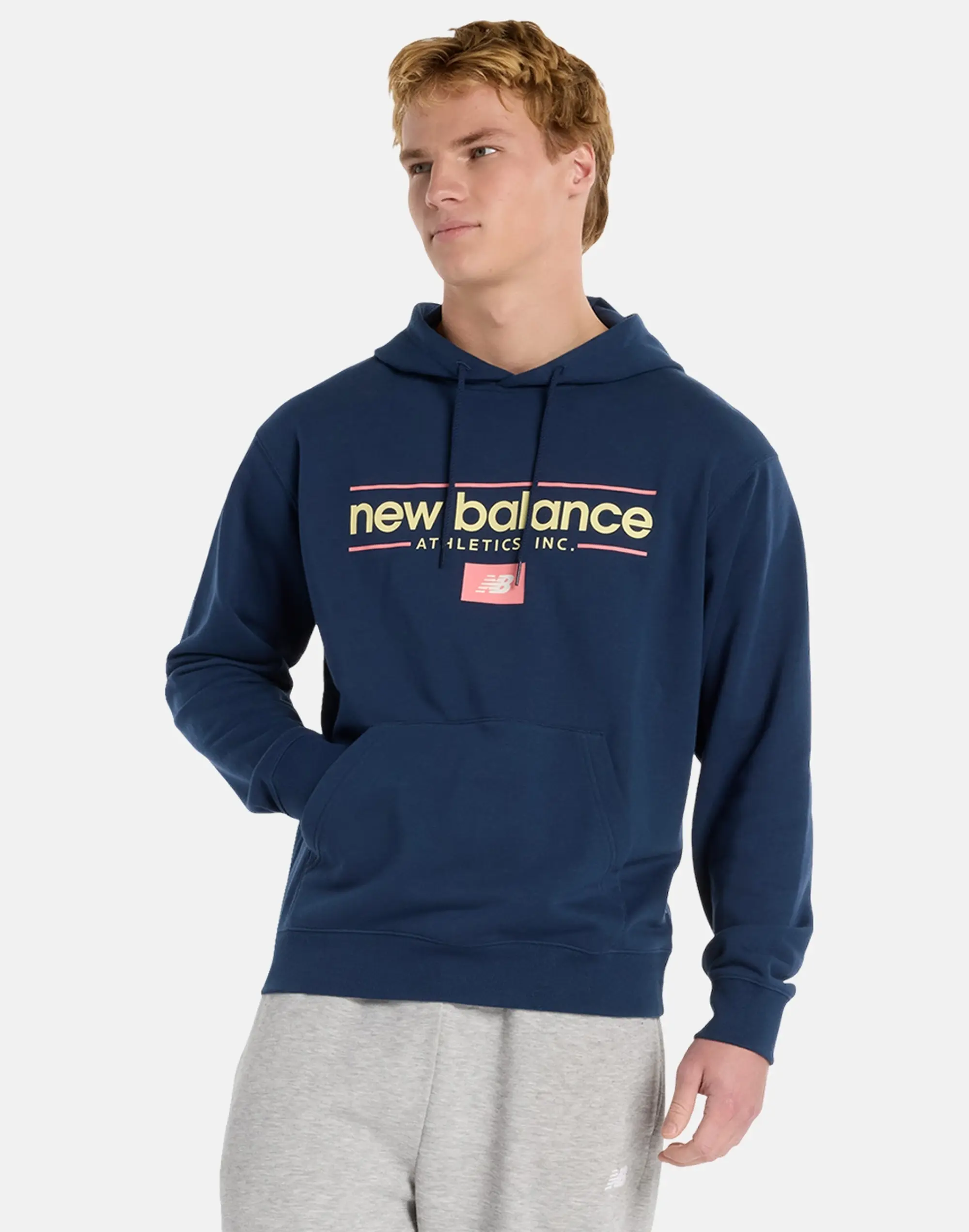 Men's New Balance Graphic Hoodie in Navy Blue 