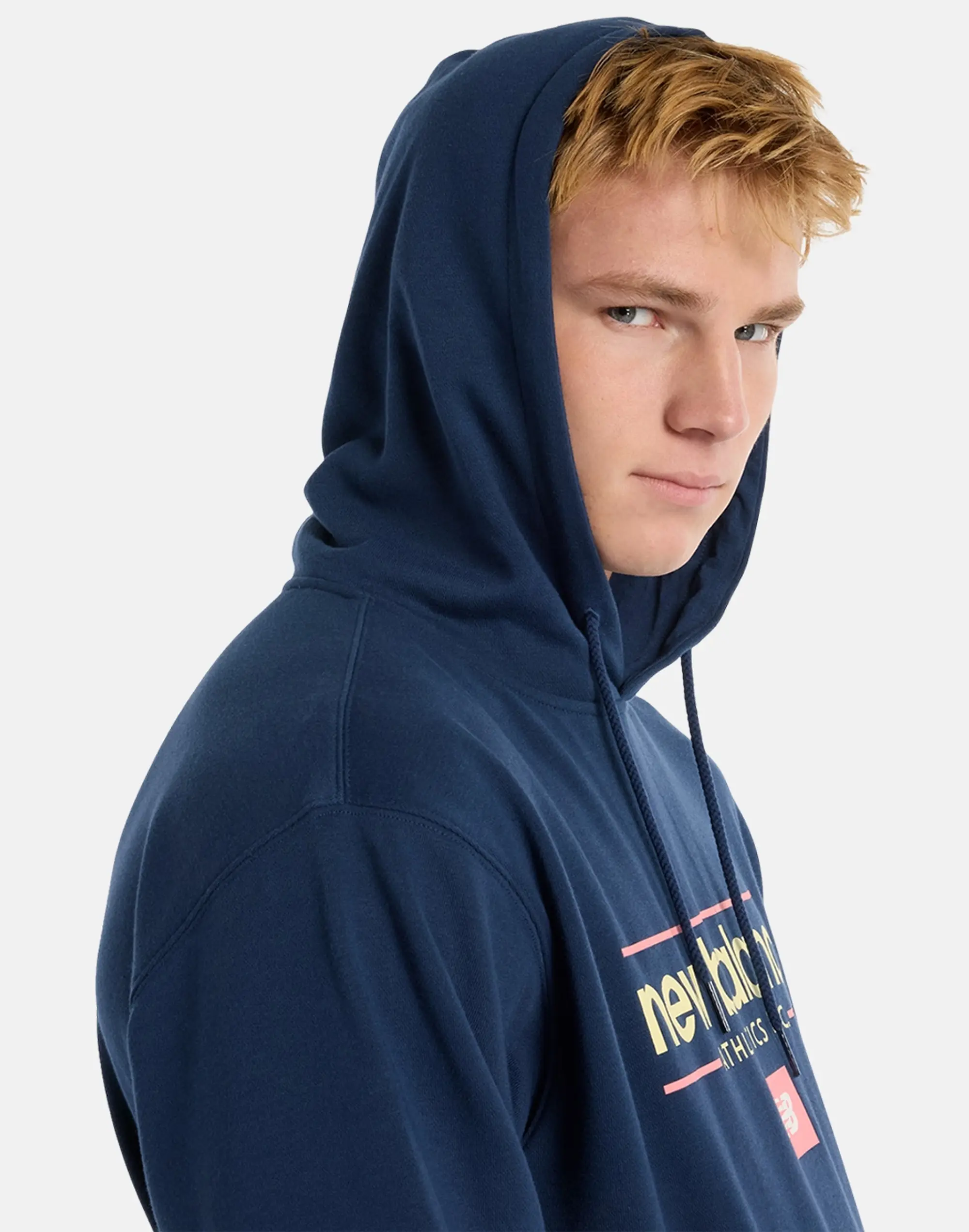 Men's New Balance Graphic Hoodie in Navy Blue 