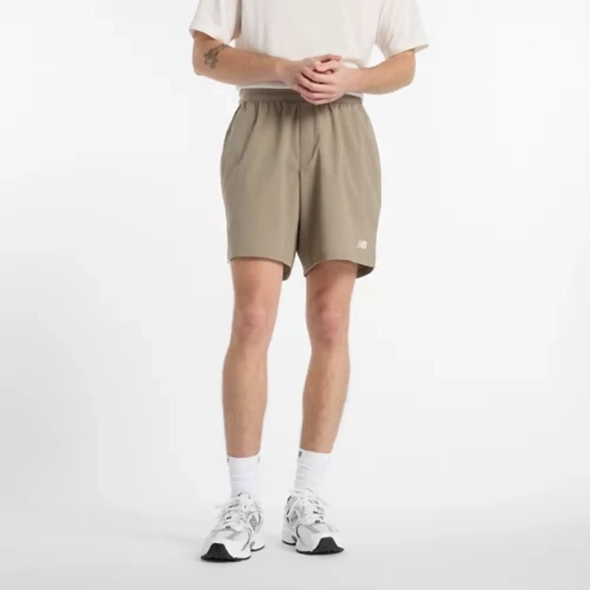 New Balance Men's Run Energy Short in Brown Polywoven