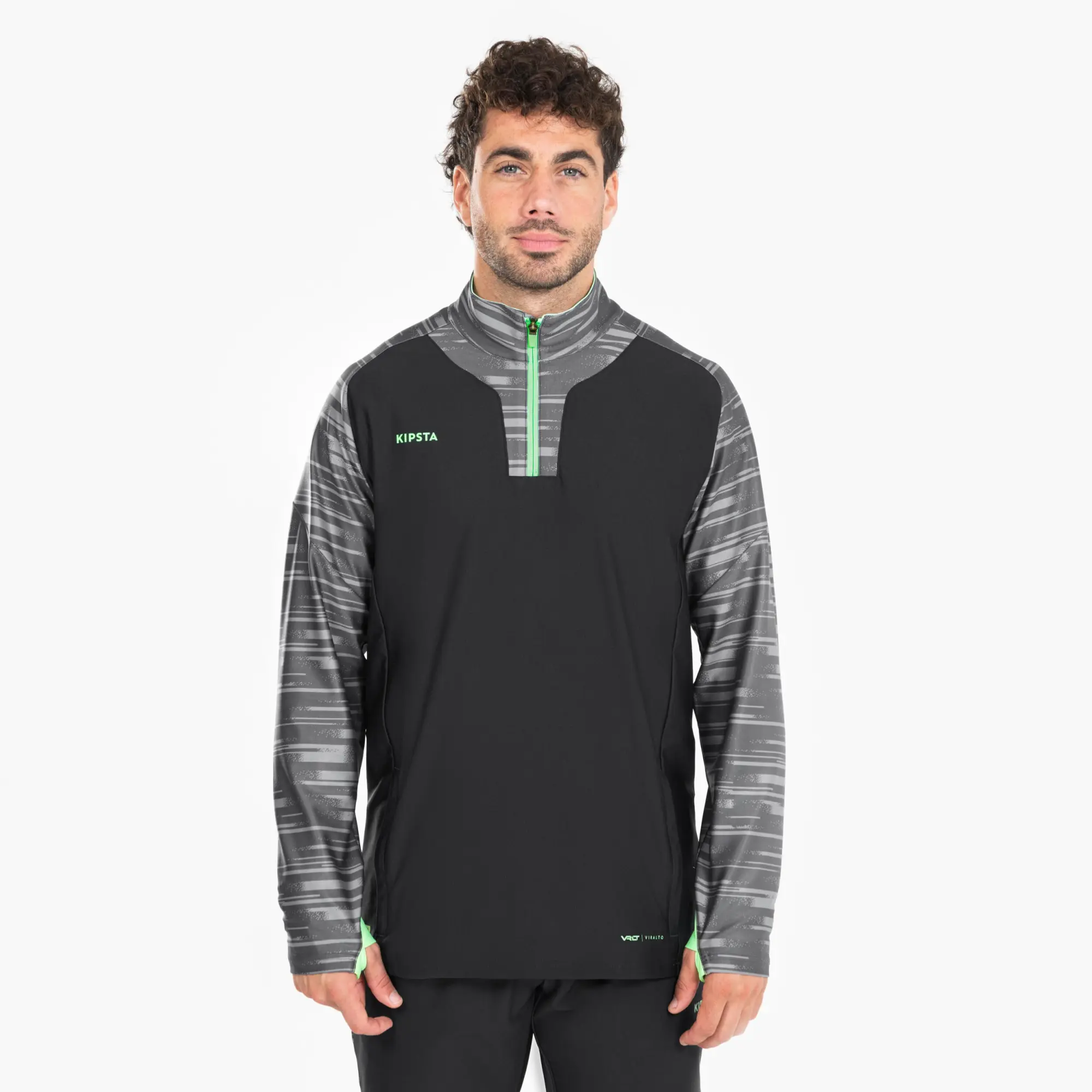 1/2-Zip Football Sweatshirt Viralto Pxl - Grey/Green