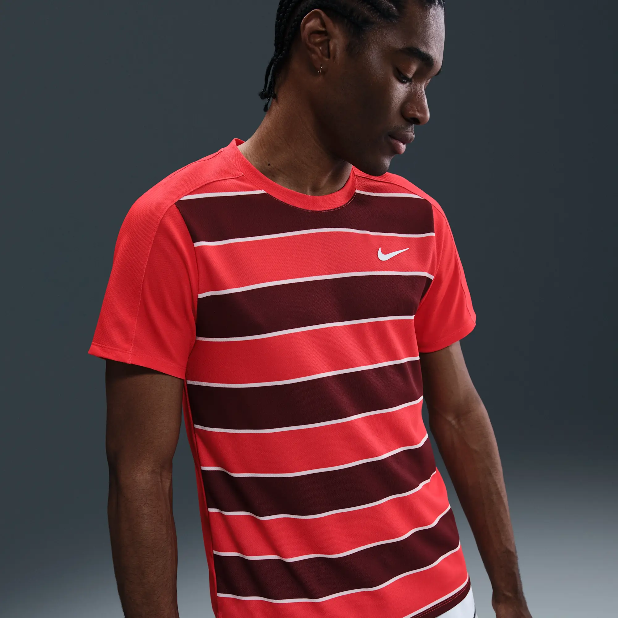 NikeCourt Slam Men's Dri-FIT ADV Tennis Top - Red - Polyester