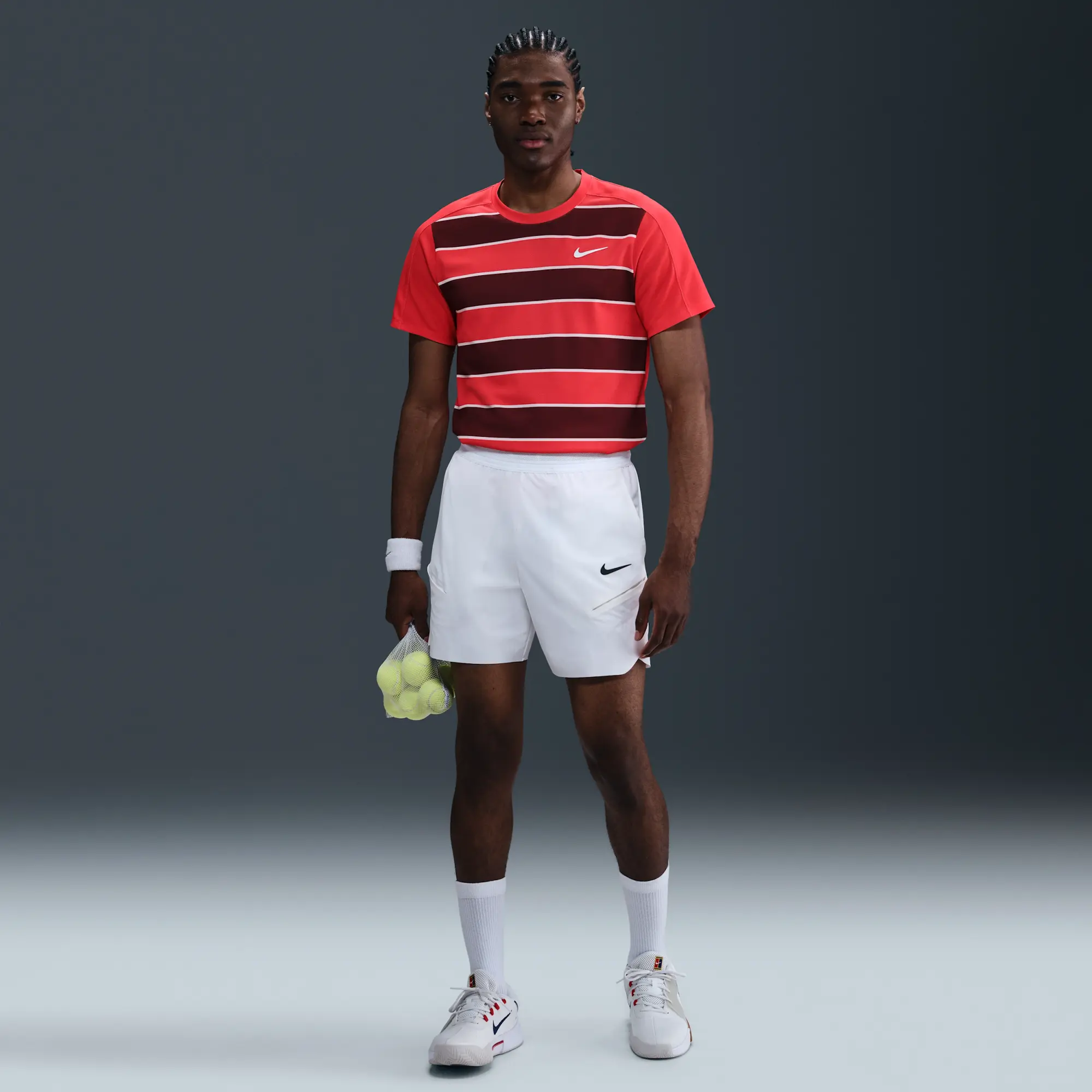 NikeCourt Slam Men's Dri-FIT ADV Tennis Top - Red - Polyester