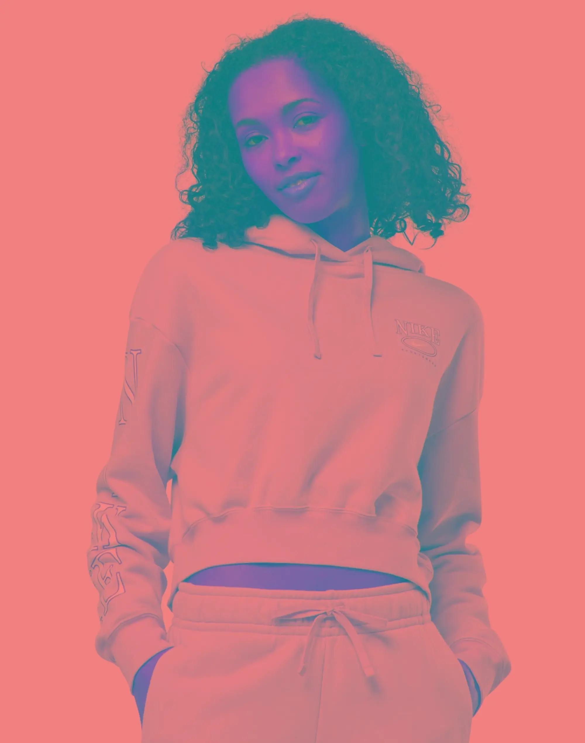 Women's Nike Club Fleece Cropped Hoodie in Cream 