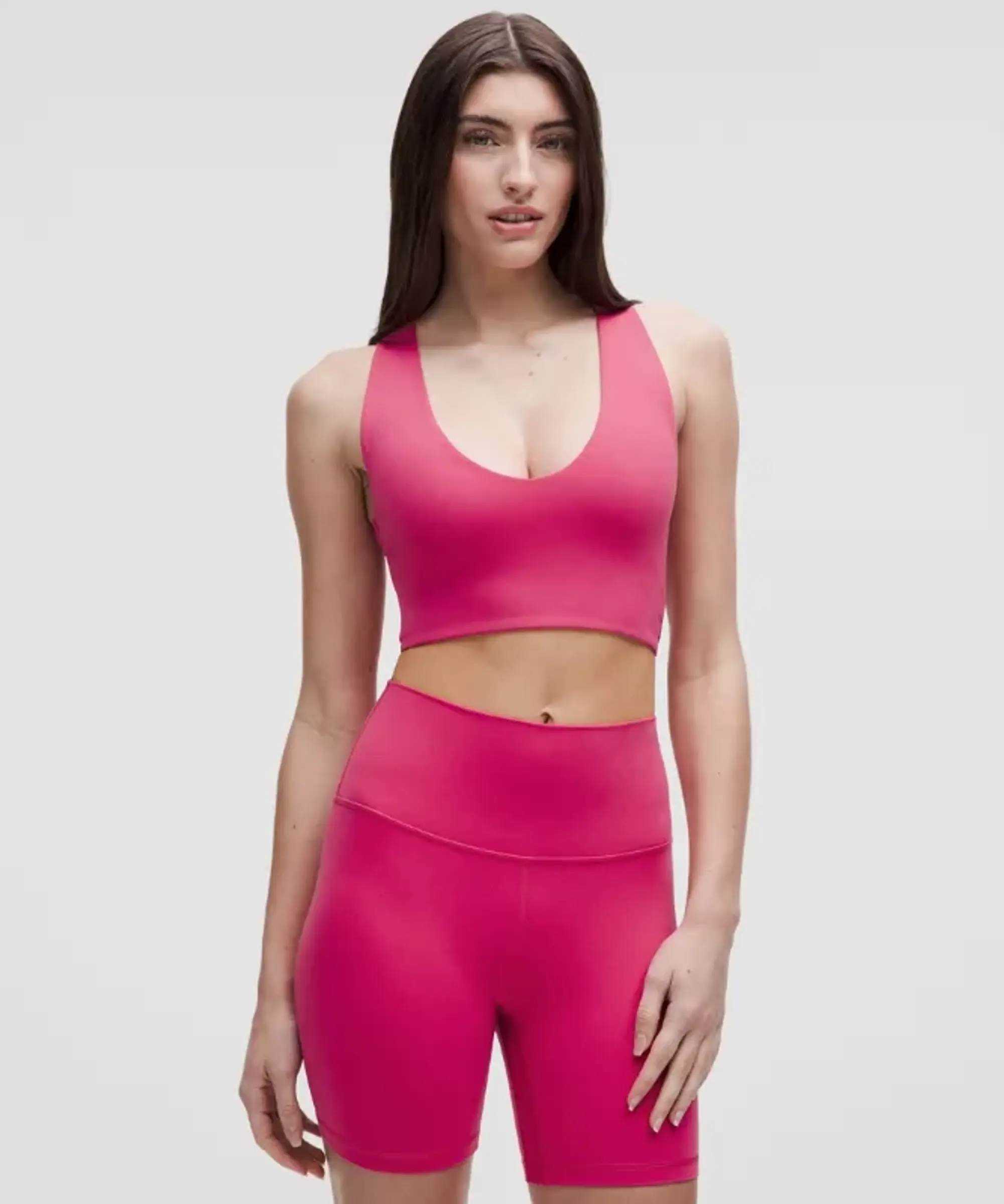 lululemon – Women's Bend This Scoop and Cross Sports Bra Light Support, A-C Cups – Color Pink – Size L/XL