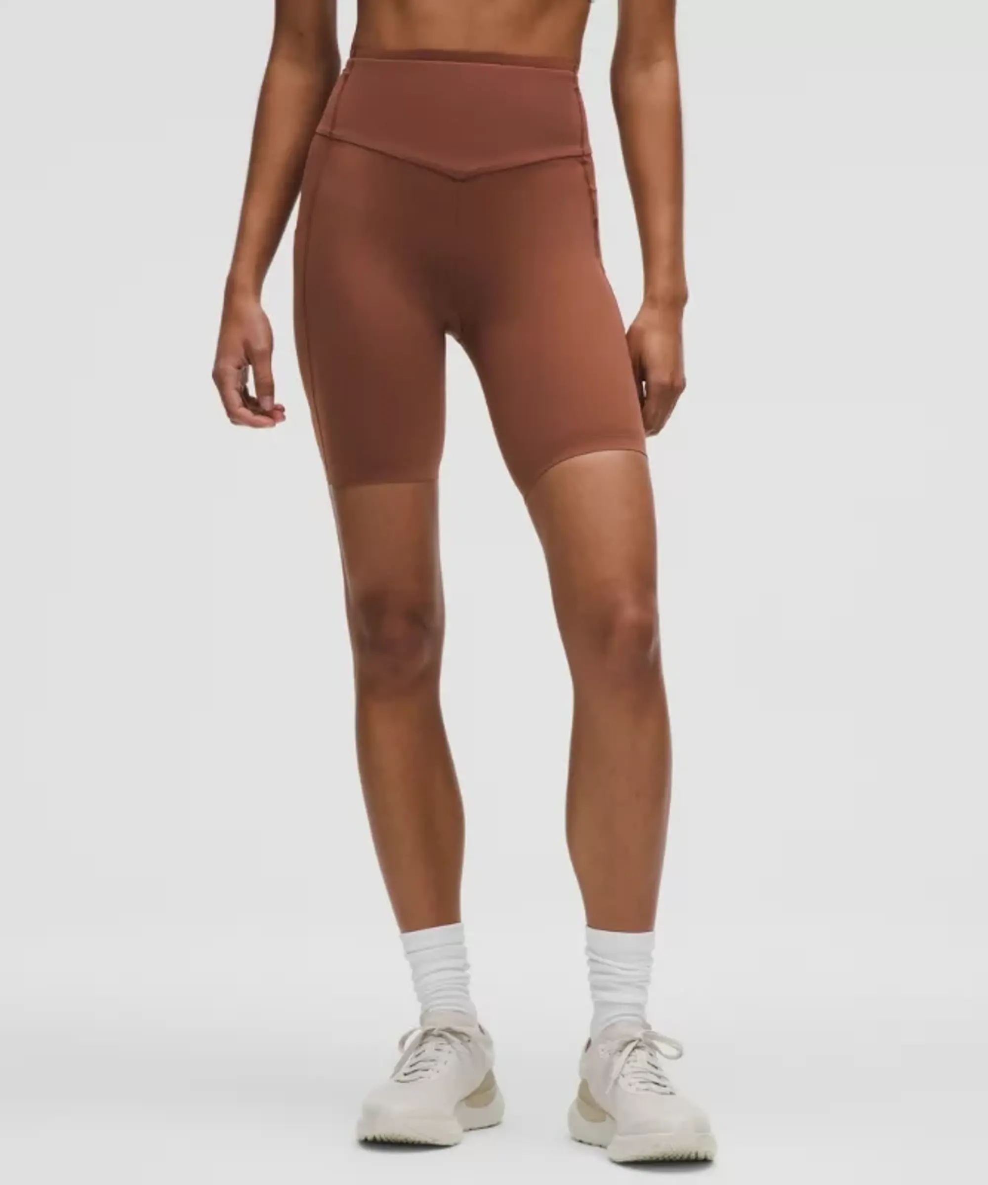 lululemon – Women's Go Further High-Rise Race Shorts – 8" – Color Brown – Size 0