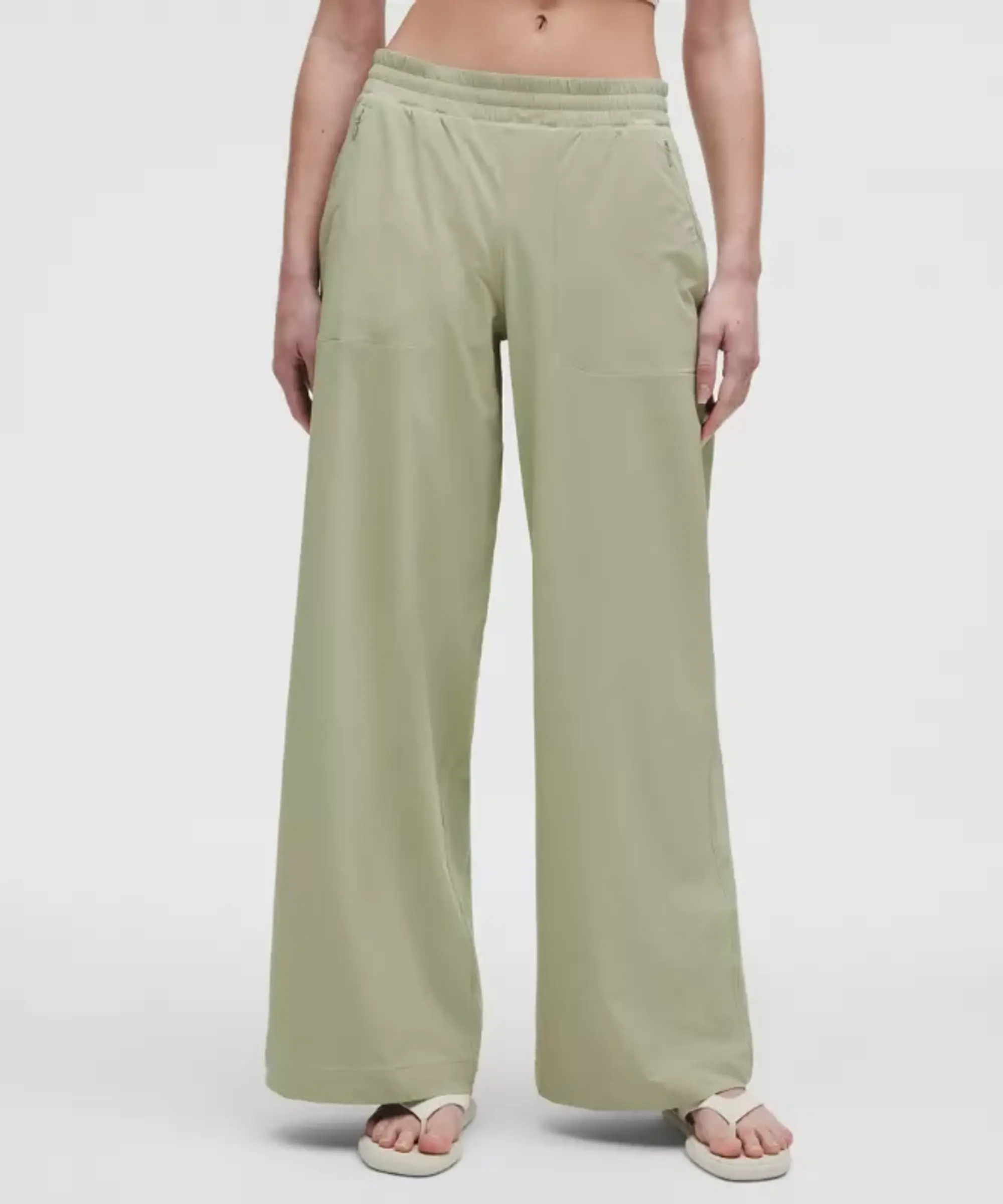 lululemon – Women's Swift Mid-Rise Wide-Leg Pants – Color Green/Pastel – Size 0