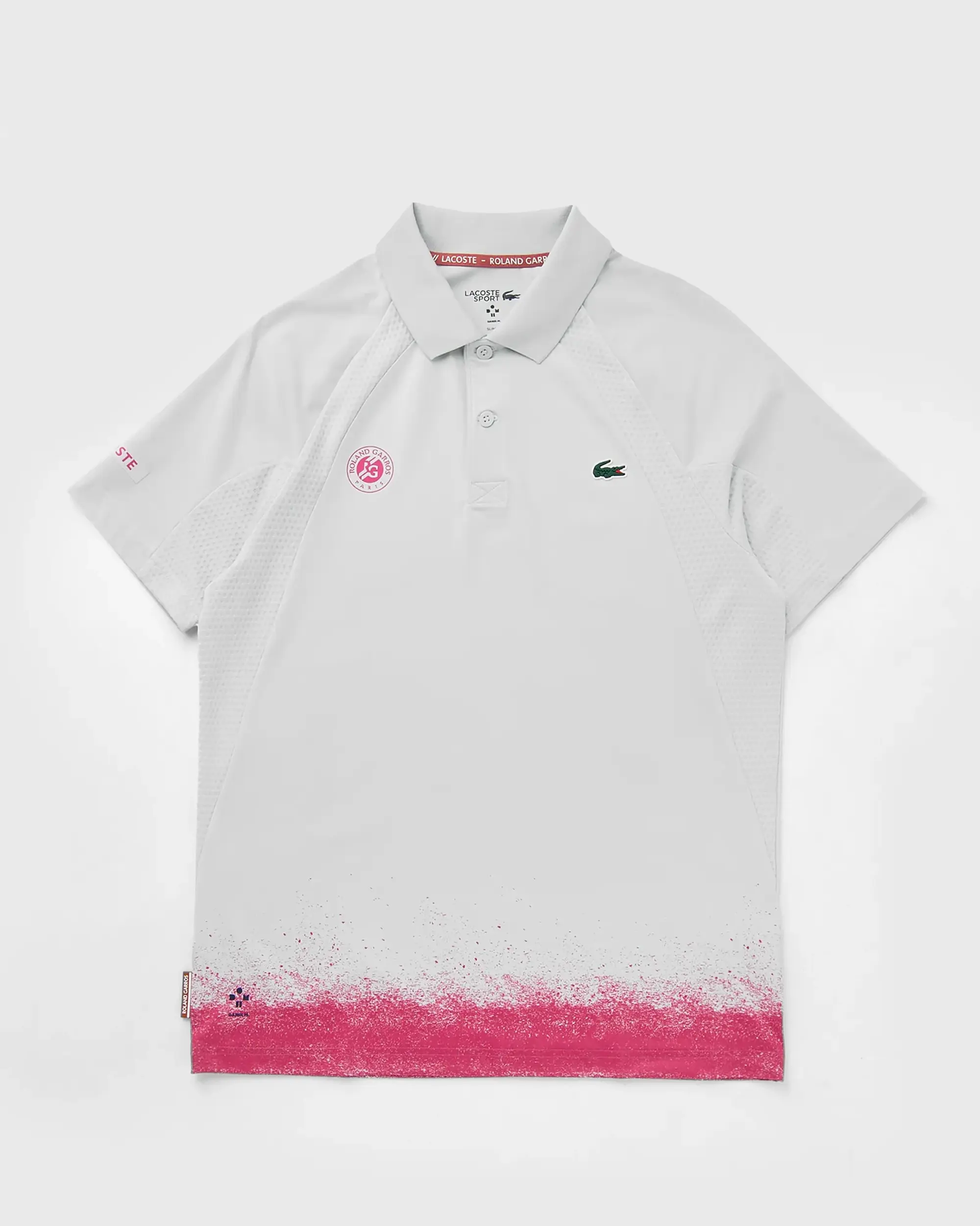 Lacoste Slim Fit Roland-Garros Edition Sport Polo Shirt - White / Pink