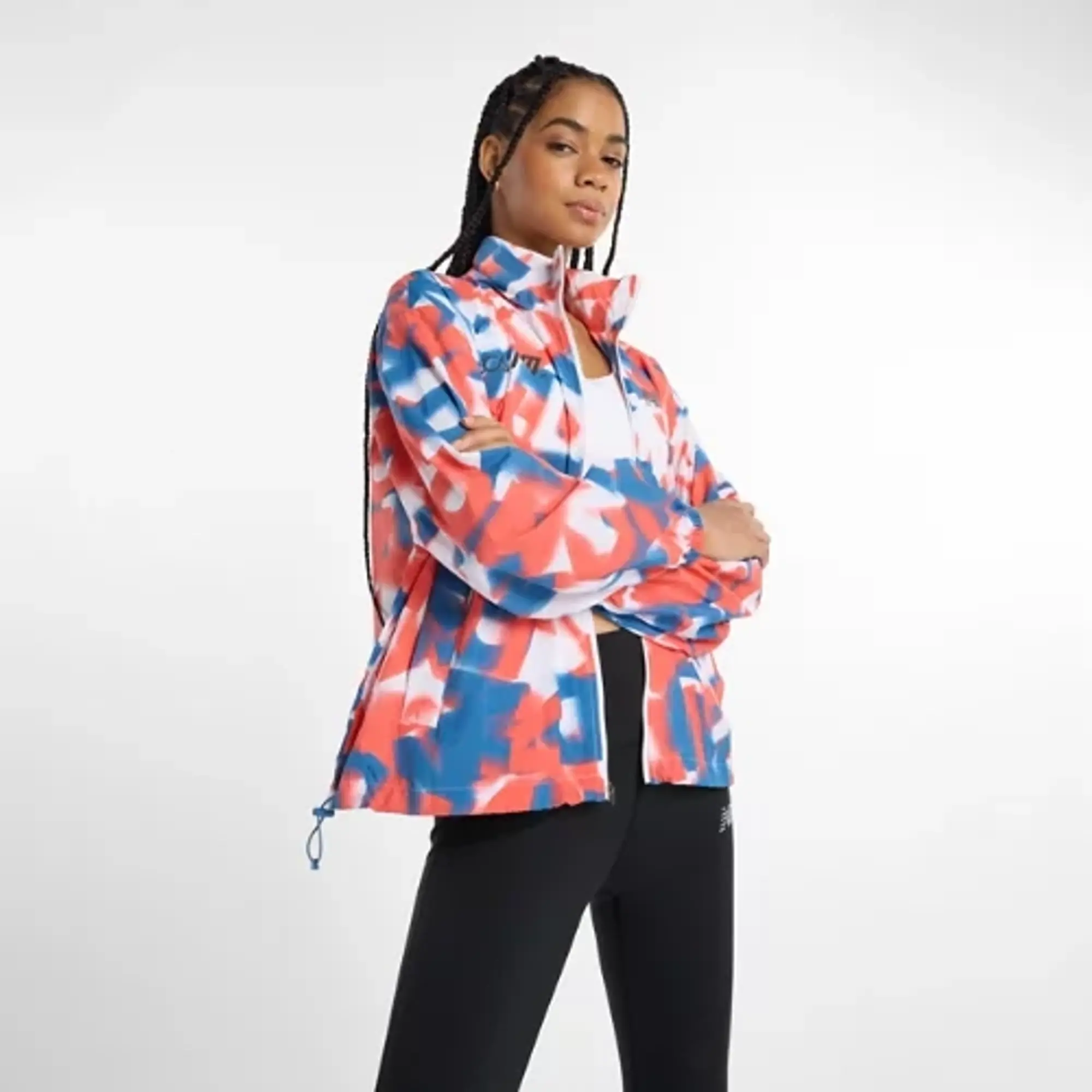 New Balance Women's London Edition Printed Athletics Packable Jacket Polywoven