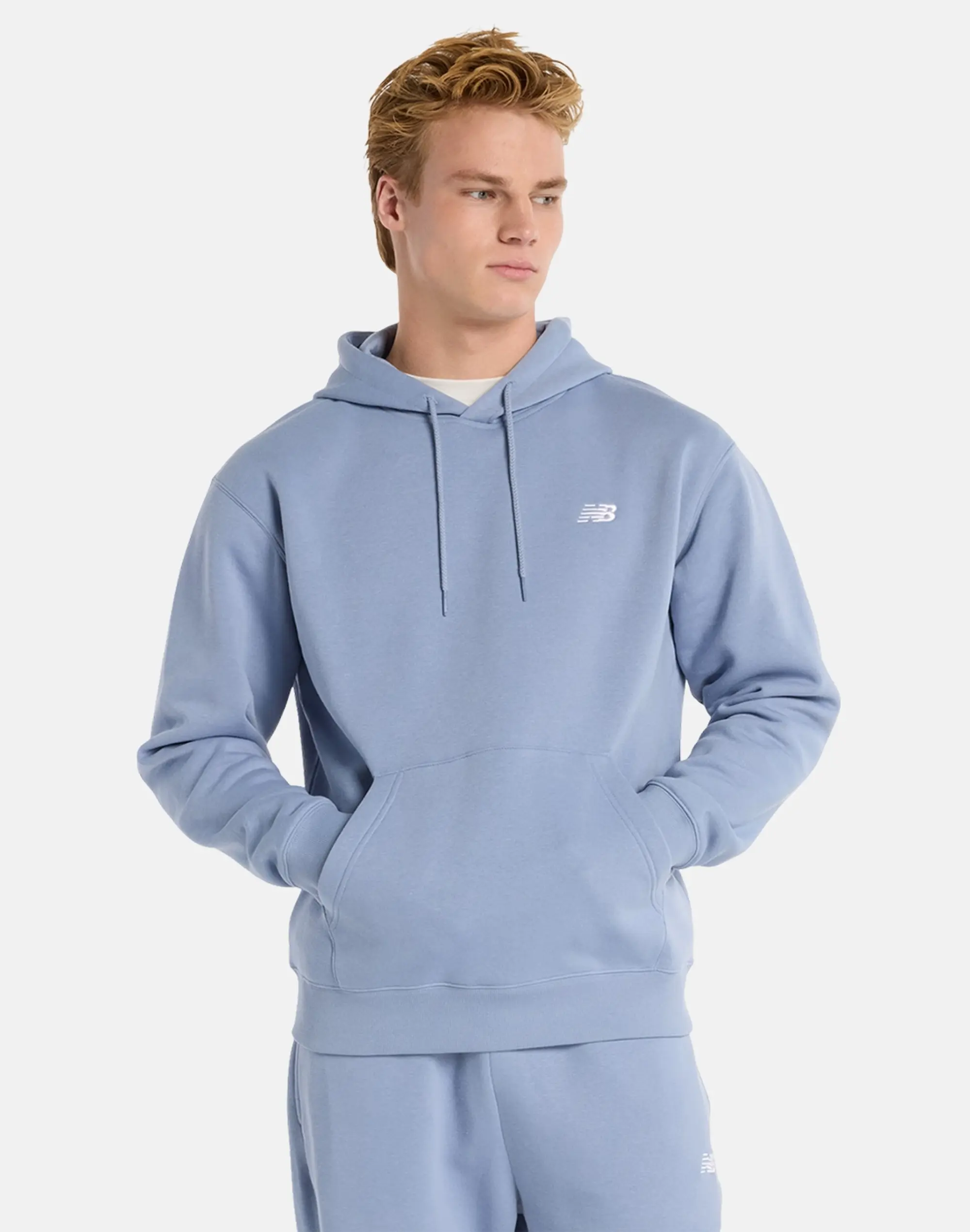 Men's New Balance Essential Fleece Hoodie in Blue 