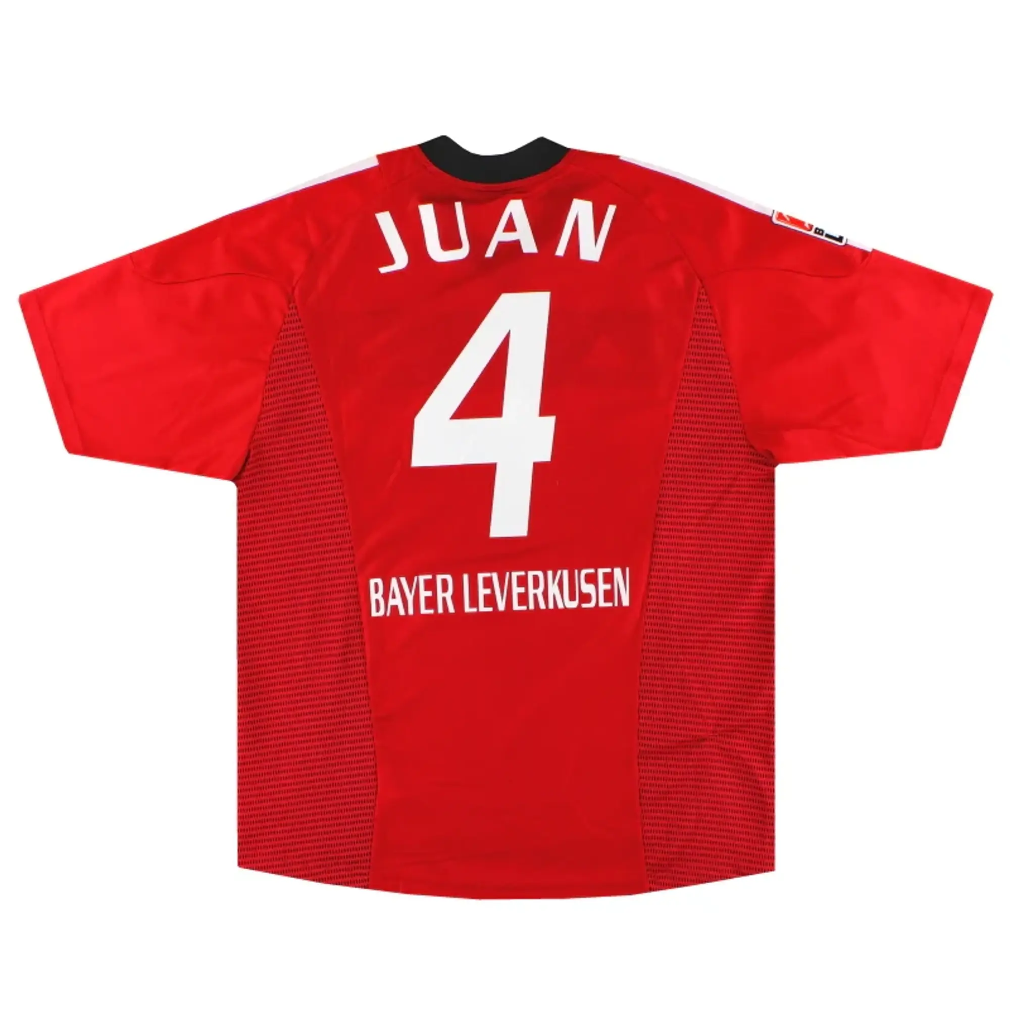 2002-04 Bayer Leverkusen adidas Home Shirt Juan #4 L - Bayer Leverkusen / Excellent / Large