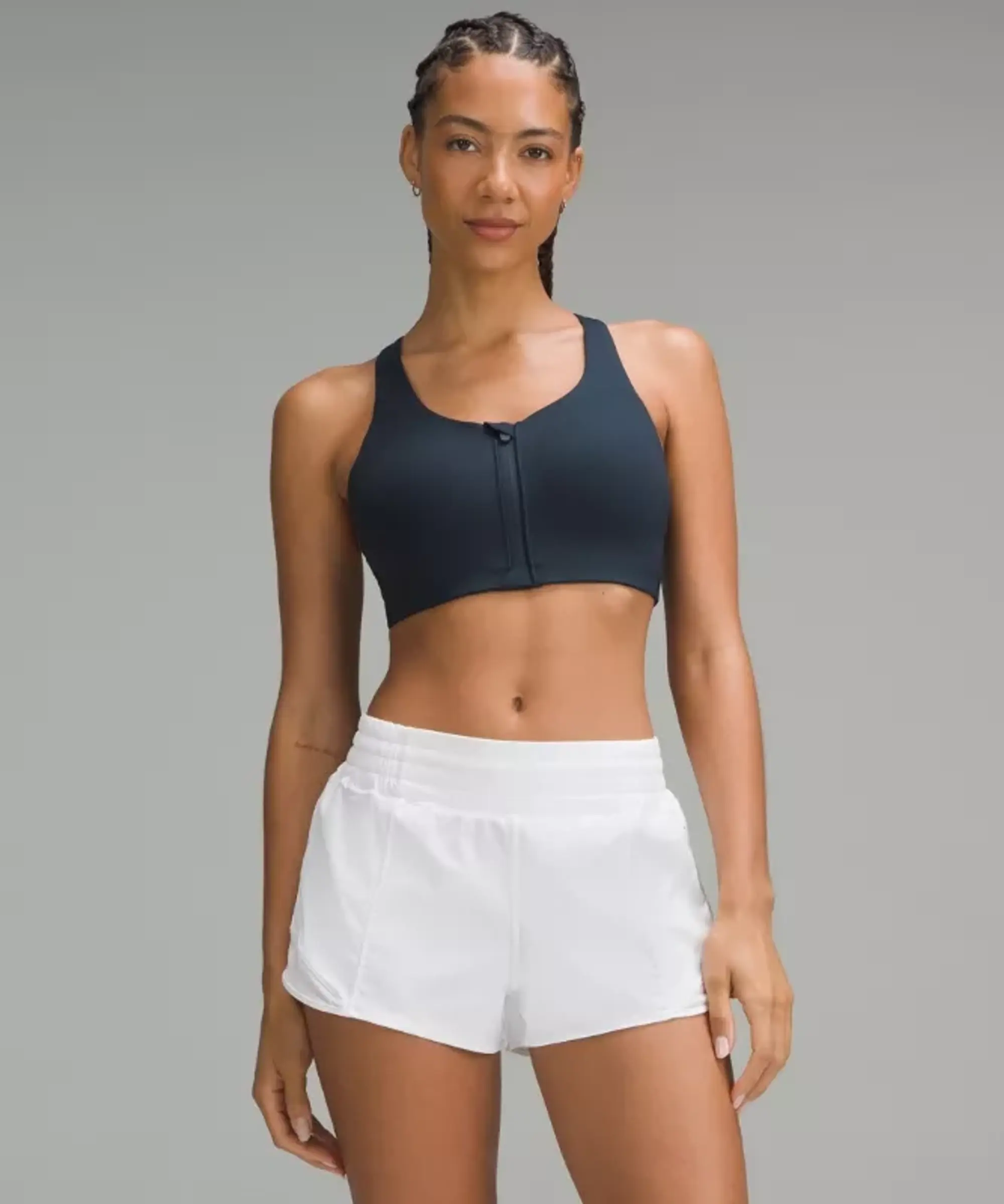 lululemon – Women's Energy Zip-Front Sports Bra High-Support, B-G Cups – Color Blue – Size 32B