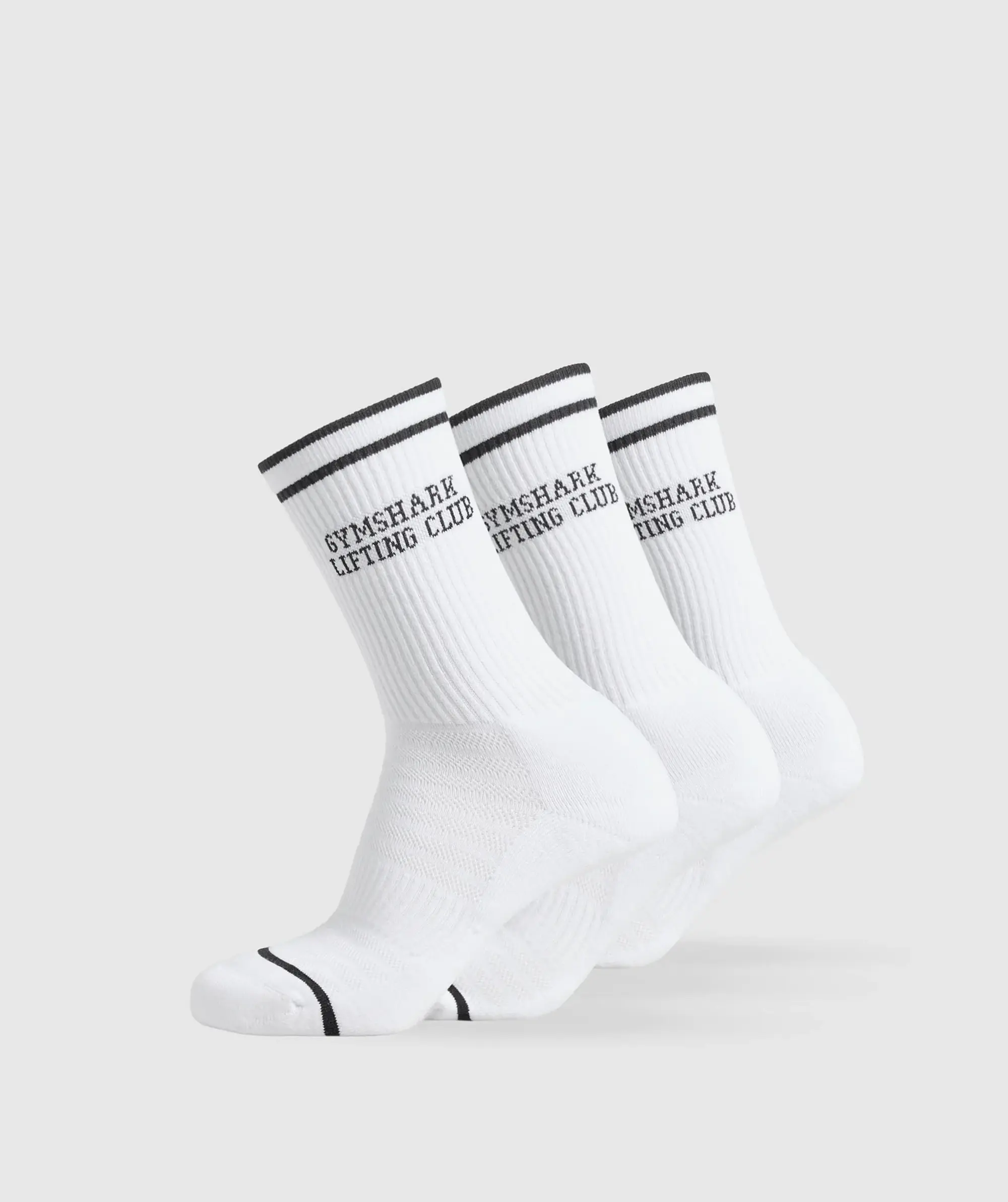  Lifting Club Graphic Crew 3pk - White/Black