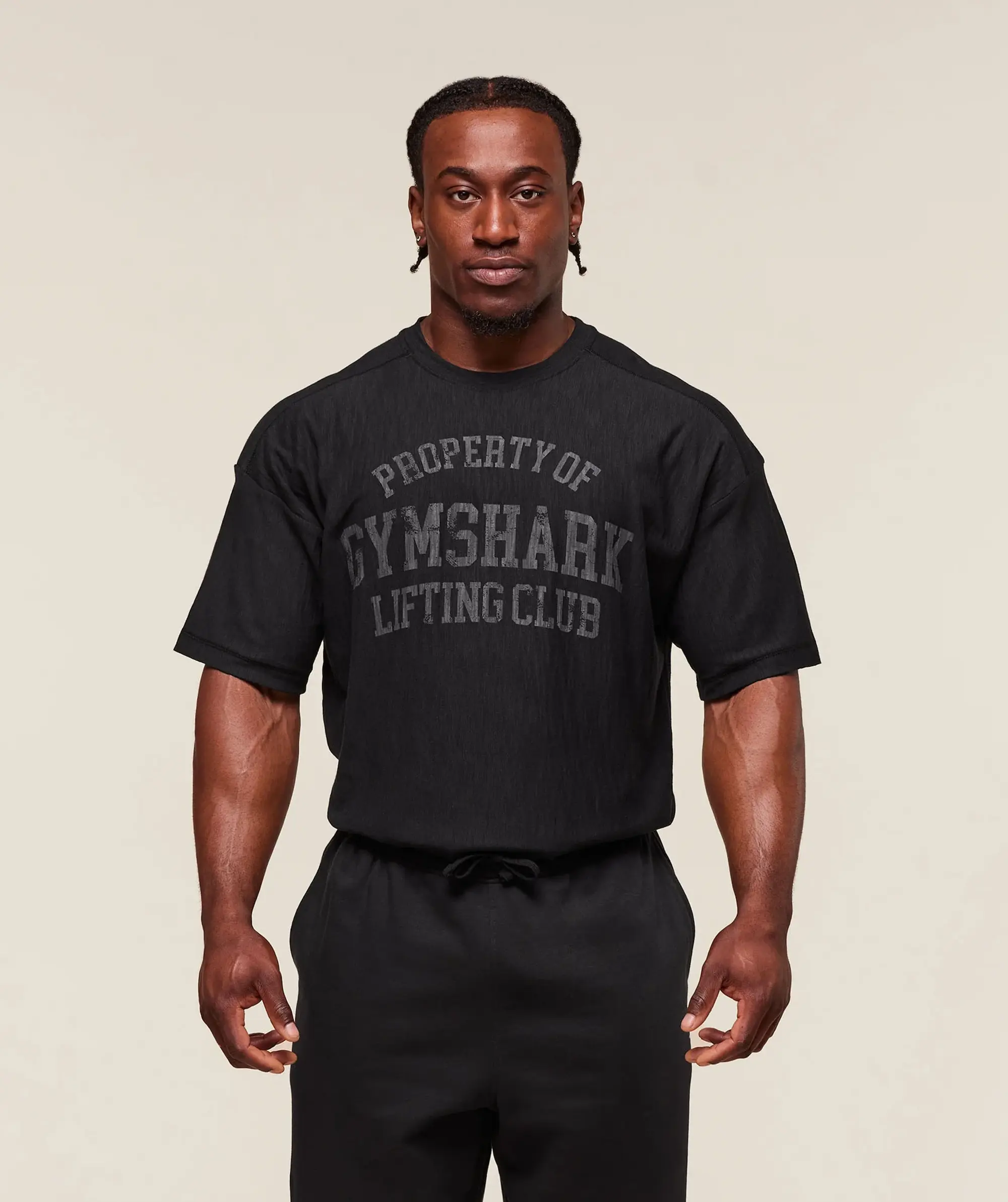  Lightweight Slub Textured T-Shirt - Black