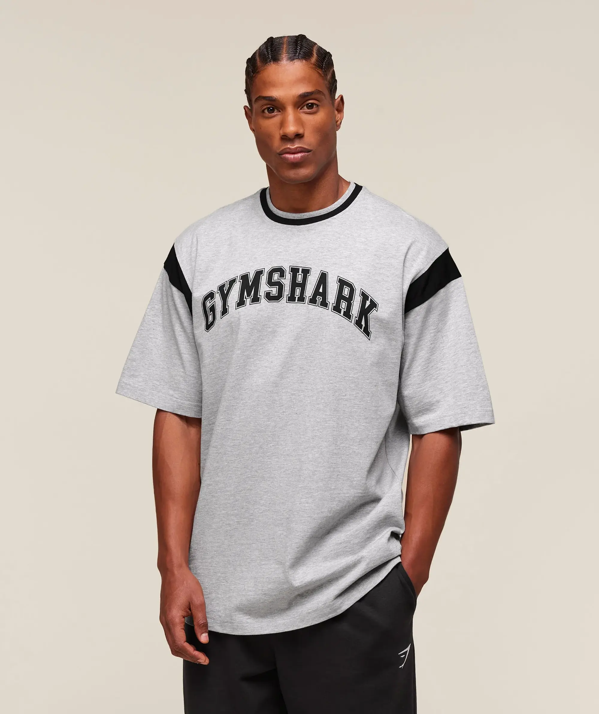  GSLC Oversized T-Shirt - Light Grey Core Marl